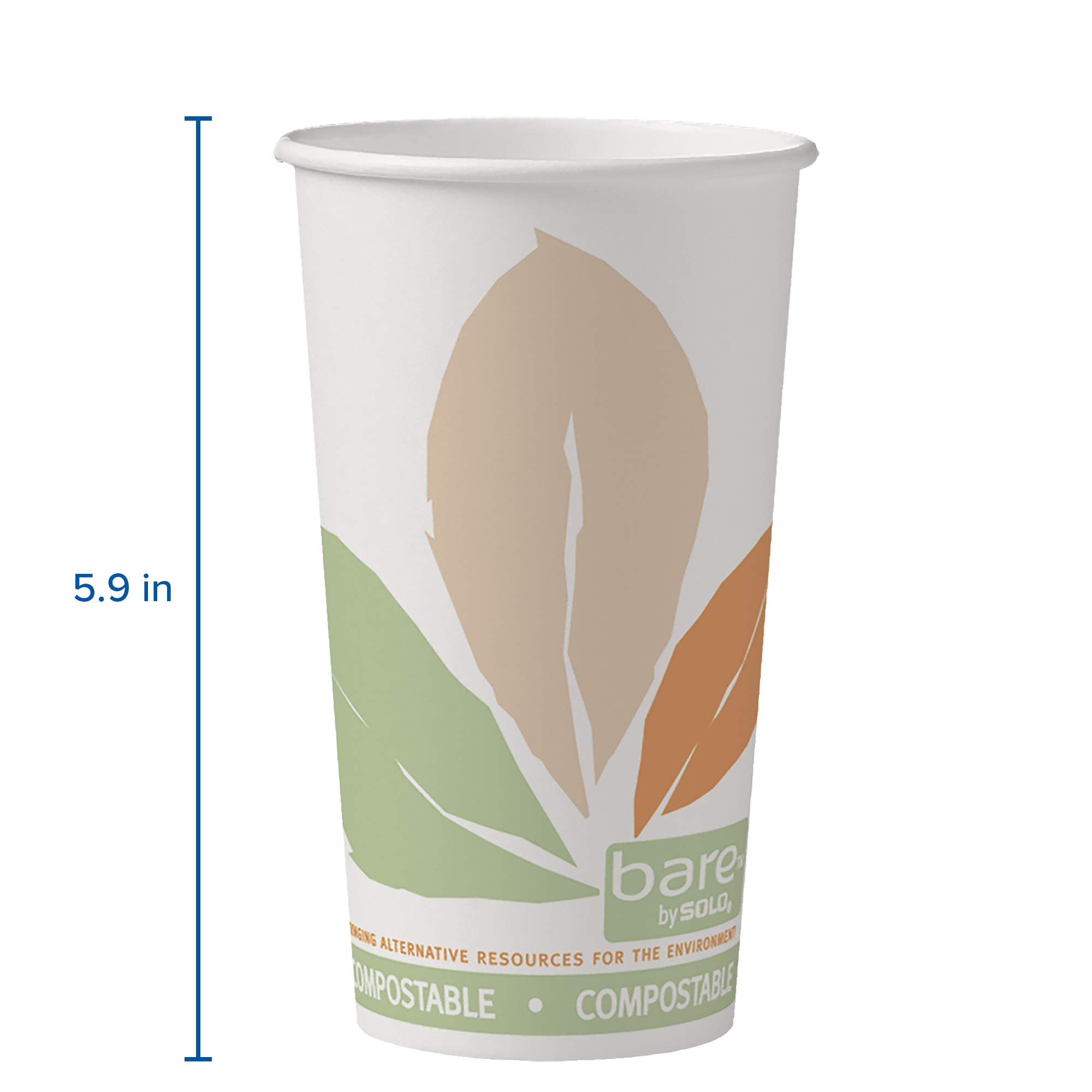 Solo 420PLA-J7234 20 oz Bare SSPLA Paper Hot Cups - Case of 600 (600 Count) | Eco-Friendly Disposable Coffee Cups for Office, Cafes & Restaurants | Perfect for Hot Beverages, Tea & Coffee