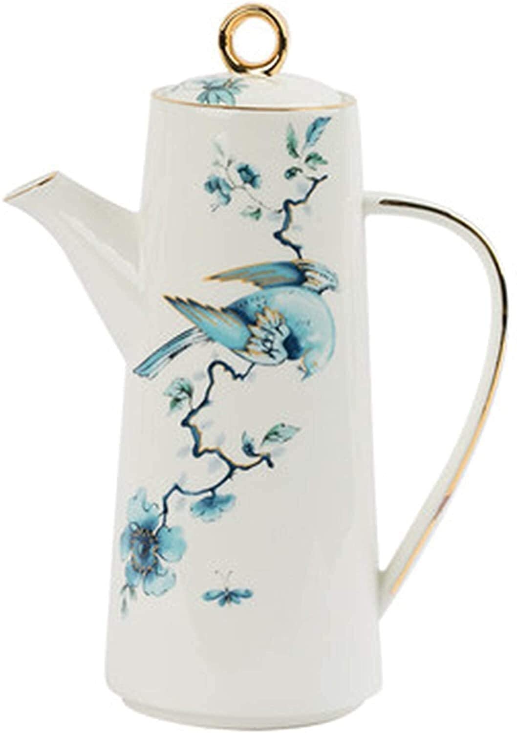 Premium Ceramic Olive Oil Dispenser Bottle Set - Leak Proof Pourer Spout for Oil & Vinegar - British Watercolor Floral Design (Large) - Perfect for Kitchen, Dining Table & Gourmet Cooking