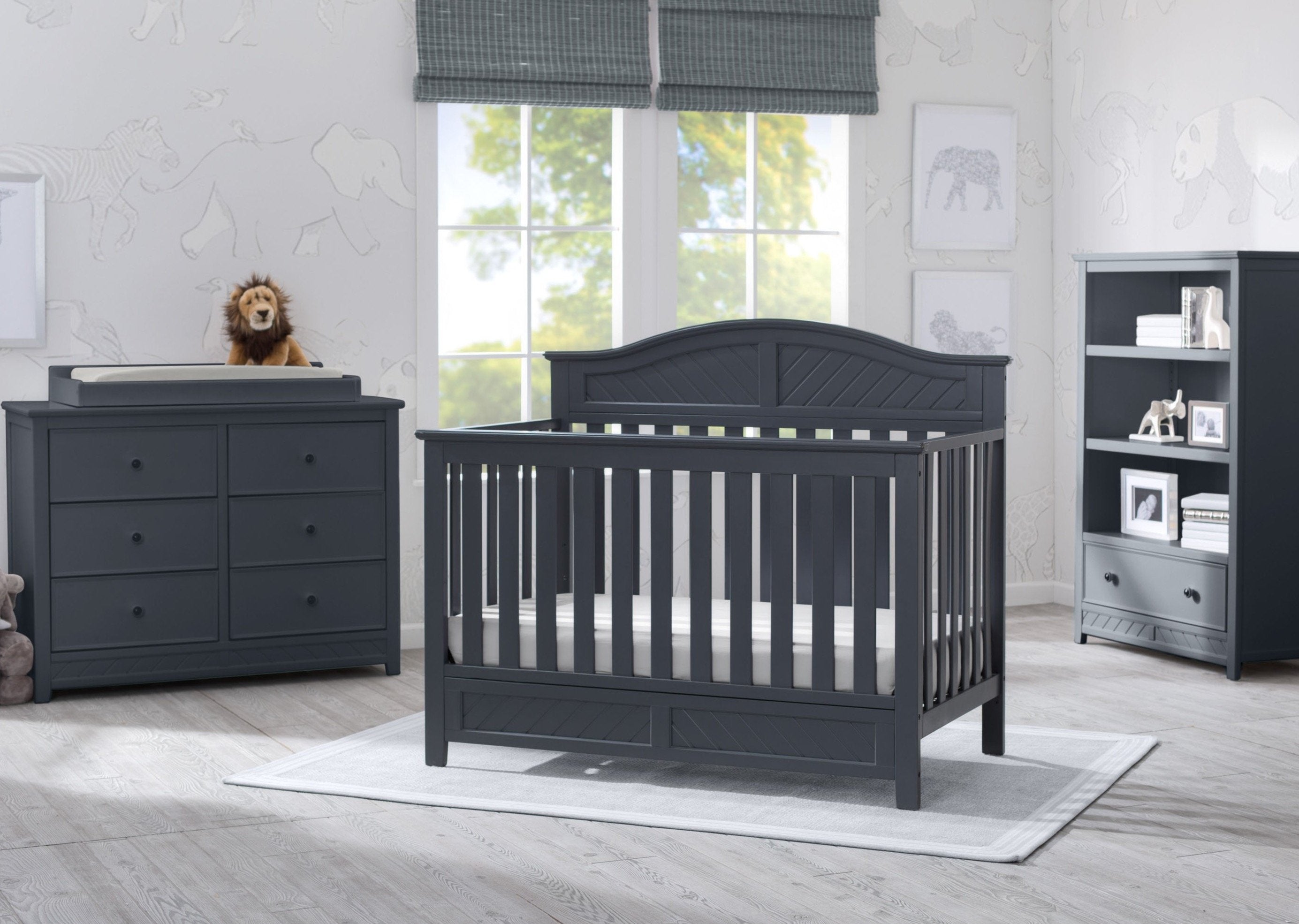 Bennington Elite Curved 4-in-1 Convertible Crib - Modern Nursery Furniture for Baby to Toddler Bed Transition | Perfect for Small Spaces & Stylish Nurseries