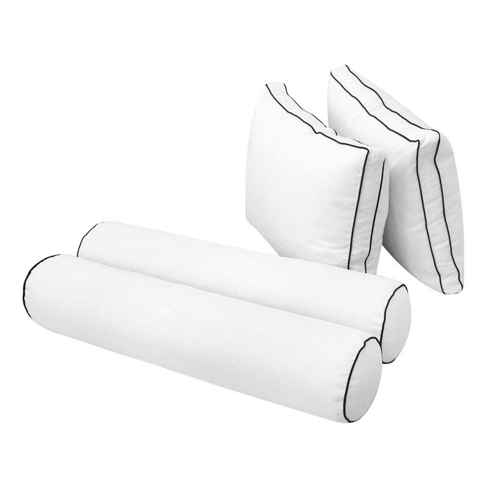 Prolinemax Twin-XL Outdoor Style Daybed Mattress Cover with Contrast Trim - Fitted Bolster Pillow Sheet AD106 - Perfect for Patio, Sunroom, and Outdoor Lounging