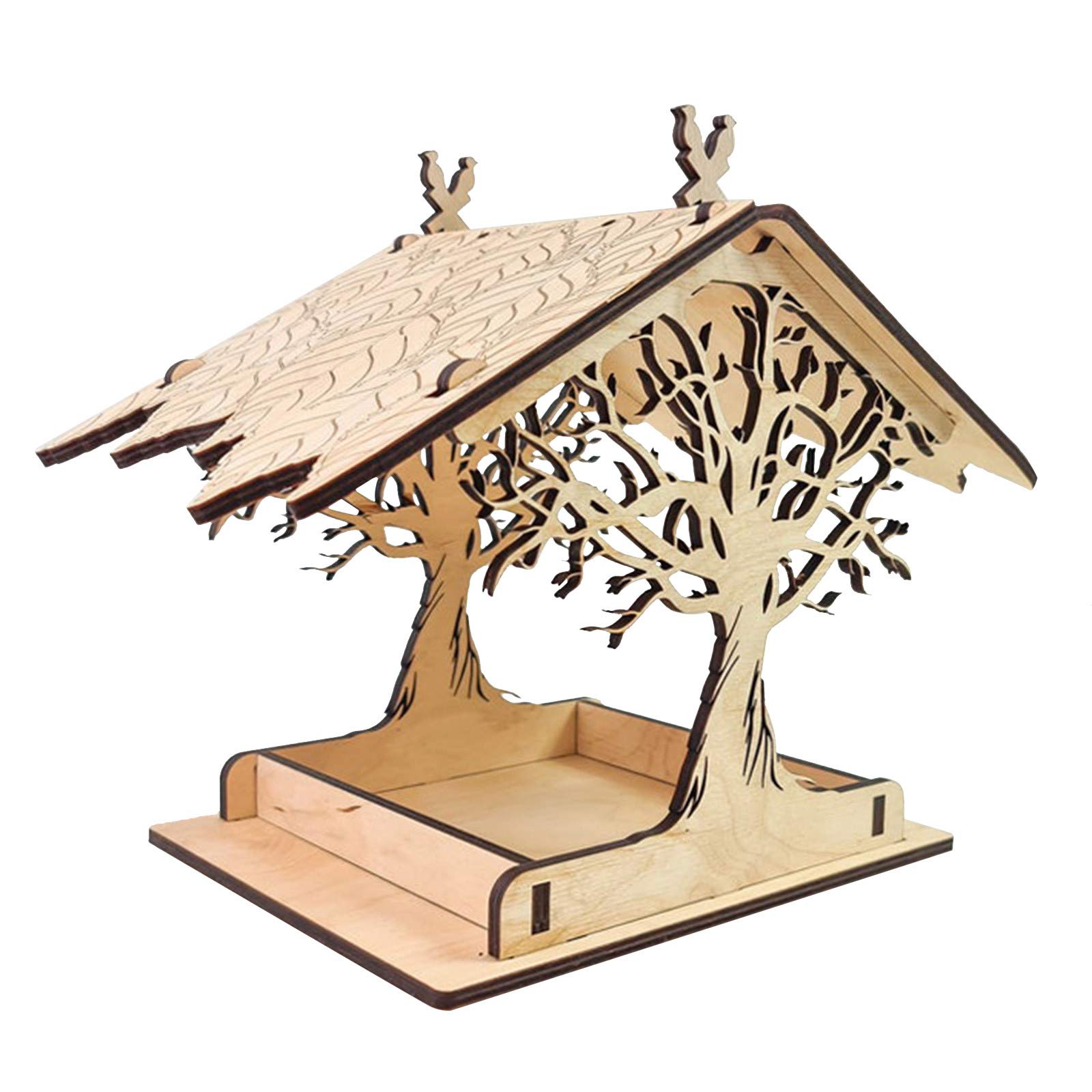 **Vintage Wooden Bird Feeder & Nesting Box - Handcrafted Hanging Bird House for Wild Birds - Indoor/Outdoor Garden Decor (White) - Perfect for Backyard, Patio & Nature Lovers**