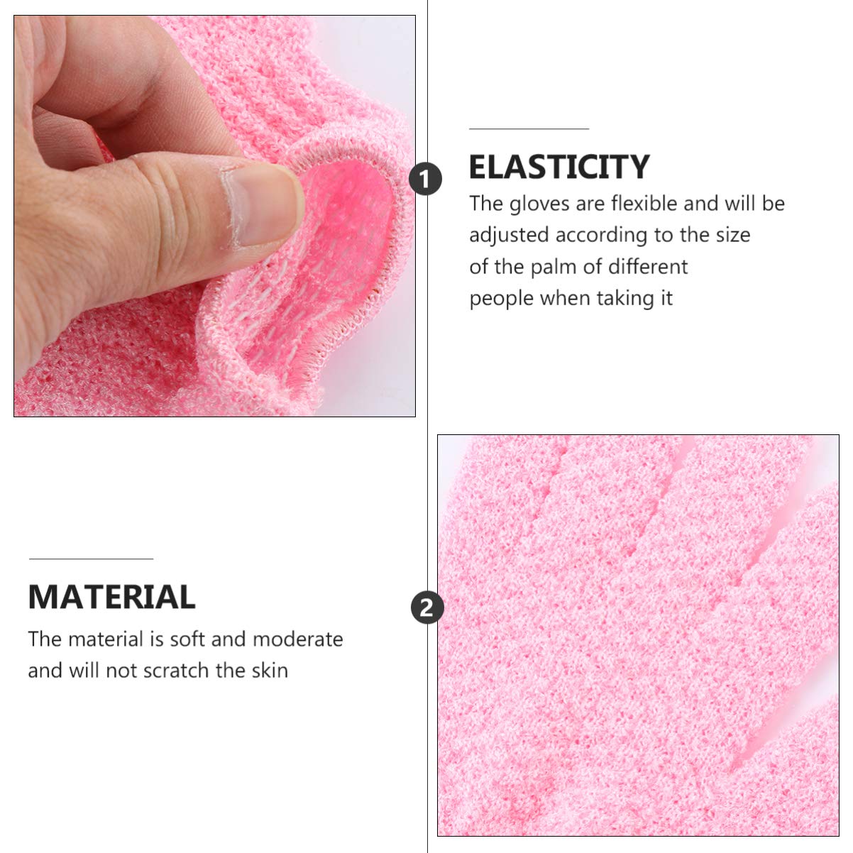 EXCEART 4 Pack Exfoliating Bath Gloves - Soft Shower Scrub Mitts for Body & Face, Reusable Five Finger Exfoliator Gloves for Dead Skin Removal, Polyester Spa & Shower Accessories - Perfect for Home Spa, Dry Brushing & Sensitive Skin Care