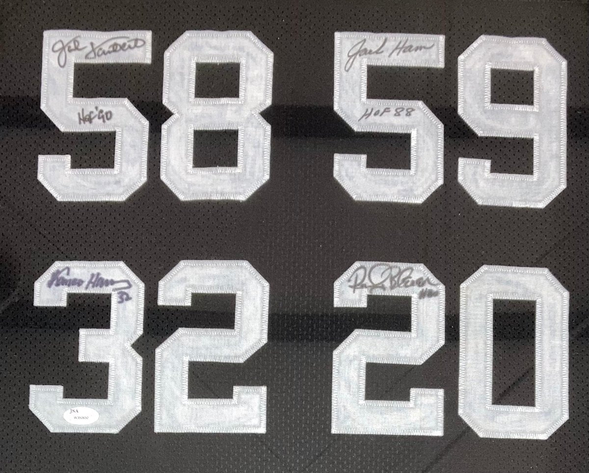 Authentic Lambert Ham Harris Bleier Pittsburgh Steelers Signed Framed Black Football Jersey with JSA Holo COA - Perfect for Sports Memorabilia Collectors and Steelers Fans Display
