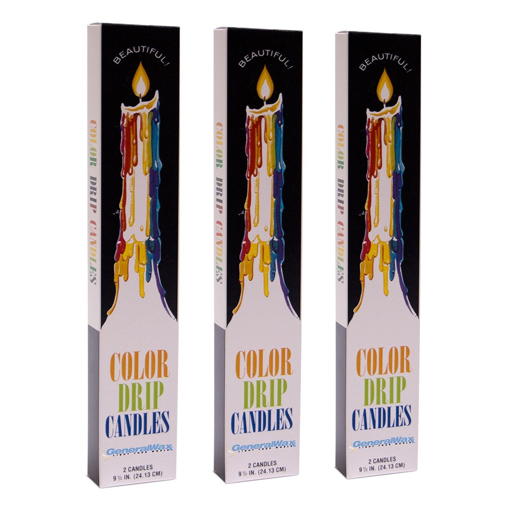 Premium Color Drip Candles - Set of 3 Packs (6 Candles Total) for Romantic Dinners, Spa Relaxation & Home Decor