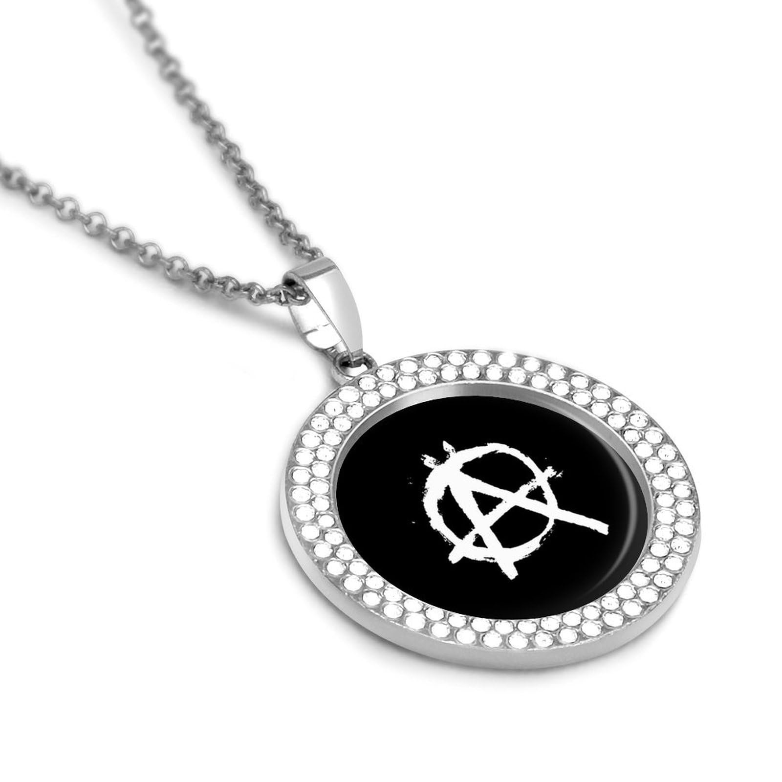 Anarchy Multicolored Diamond Necklace for Women - Circle Pendant Jewelry Gift for Her, Birthday, Anniversary & Special Occasions