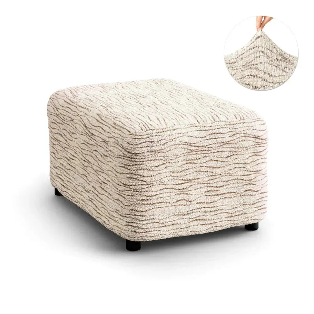 Medium Ottoman Slipcover - Microfiber Printed Collection - Perfect for Living Room, Bedroom & Home Decor
