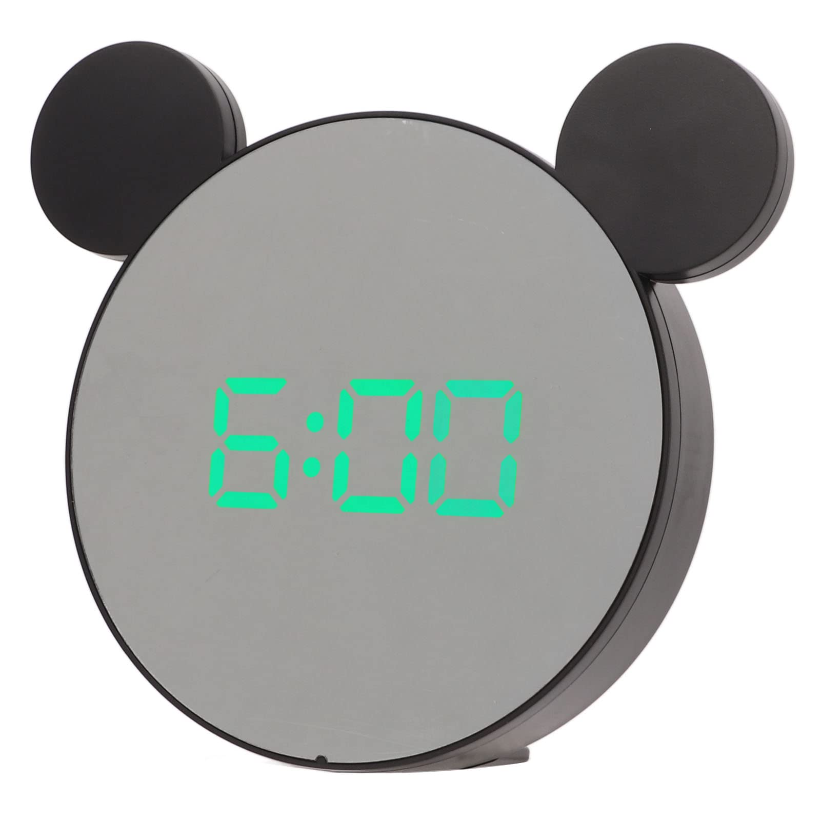 Mirror Digital Alarm Clock with Temperature Display, Memory Function & Stylish Ear Design - Green Light for Bedroom, Home & Office Desk (Perfect for Nightstands, Dorm Rooms & Gift Giving)