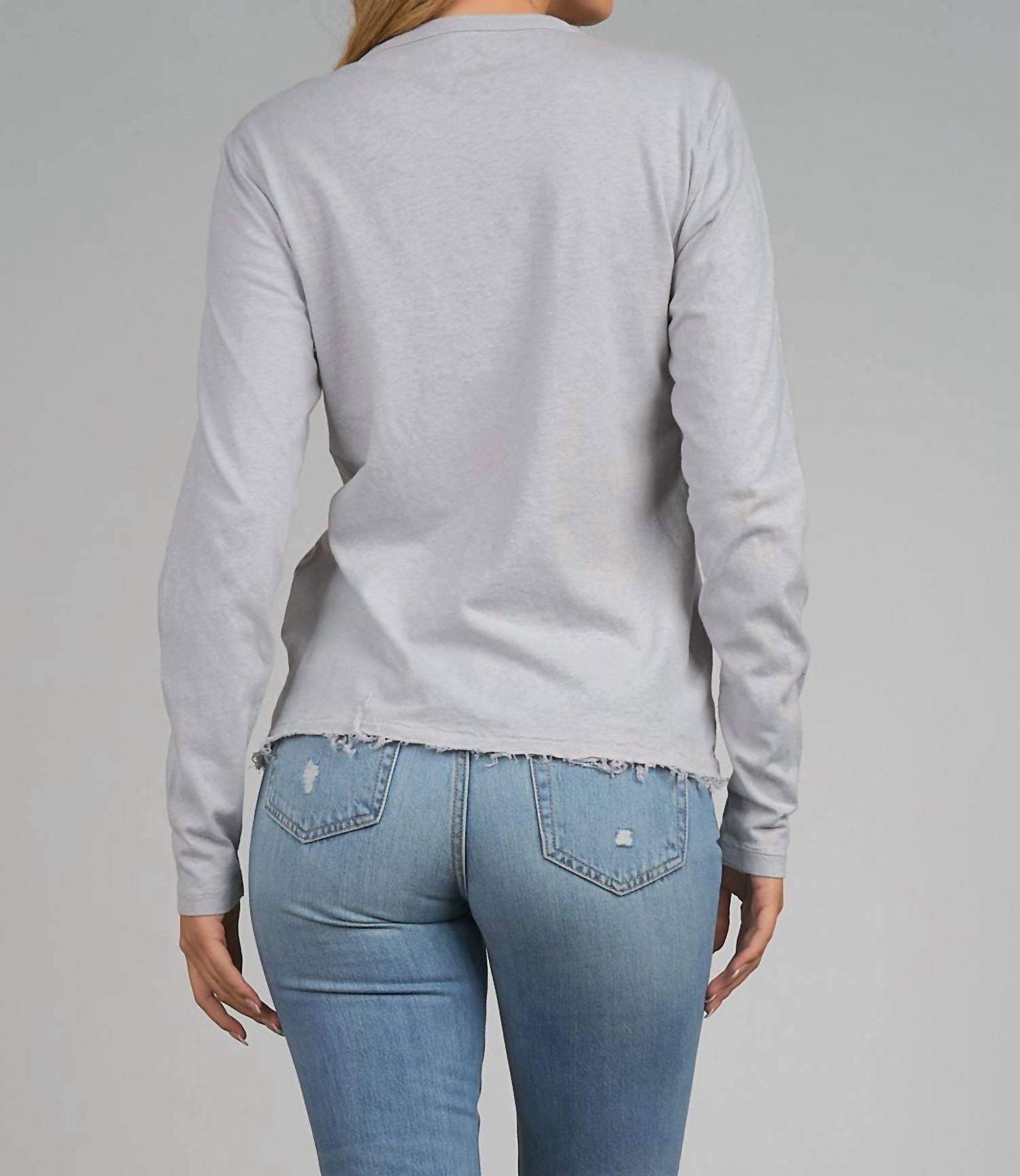 Amour Long Sleeve Graphic Tee - Light Grey Cotton T-Shirt for Men & Women | Casual Wear, Street Style, Everyday Outfit