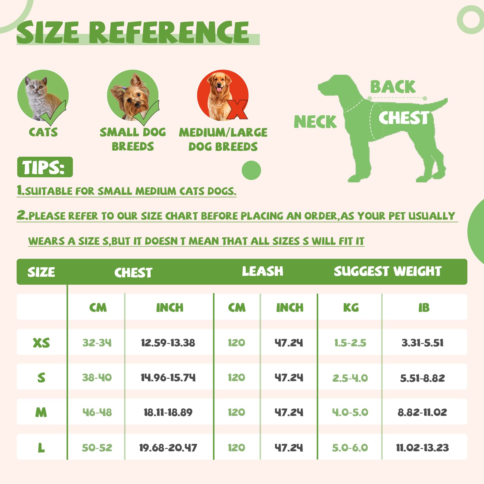 BAEJMJK Floral Princess Dog Dress with Bowknot Harness & Leash Set - Cute Puppy Outfits for Small Dogs & Cats - Breathable Summer Pet Clothes (Green, X-Small) - Perfect for Spring Walks, Photo Shoots & Special Occasions