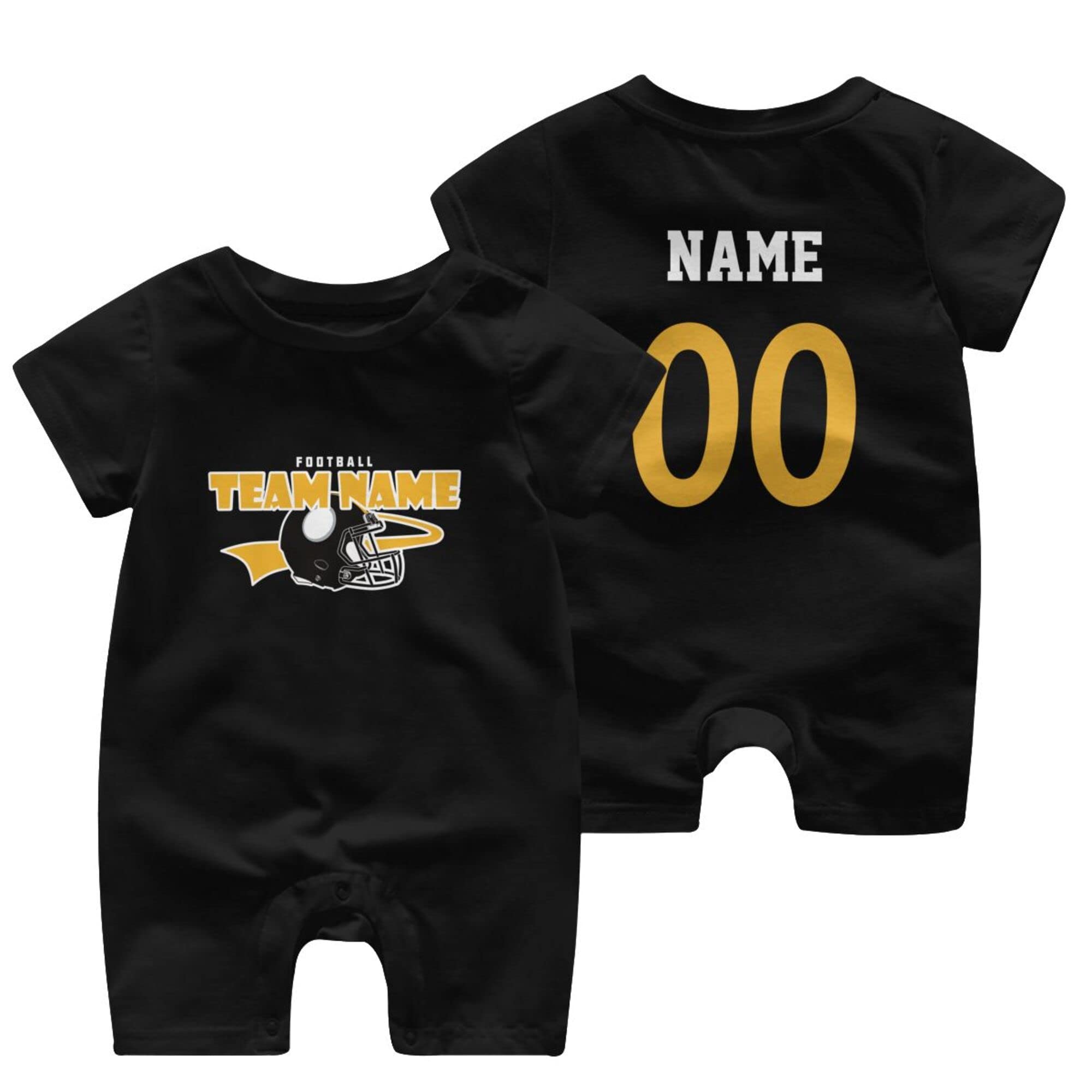 ANTKING Custom Baby Bodysuit with Name & Number - Soft Cotton Infant Onesie for Boys & Girls | Perfect Baby Shower Gift & Newborn Outfit for Pittsburgh Fans
