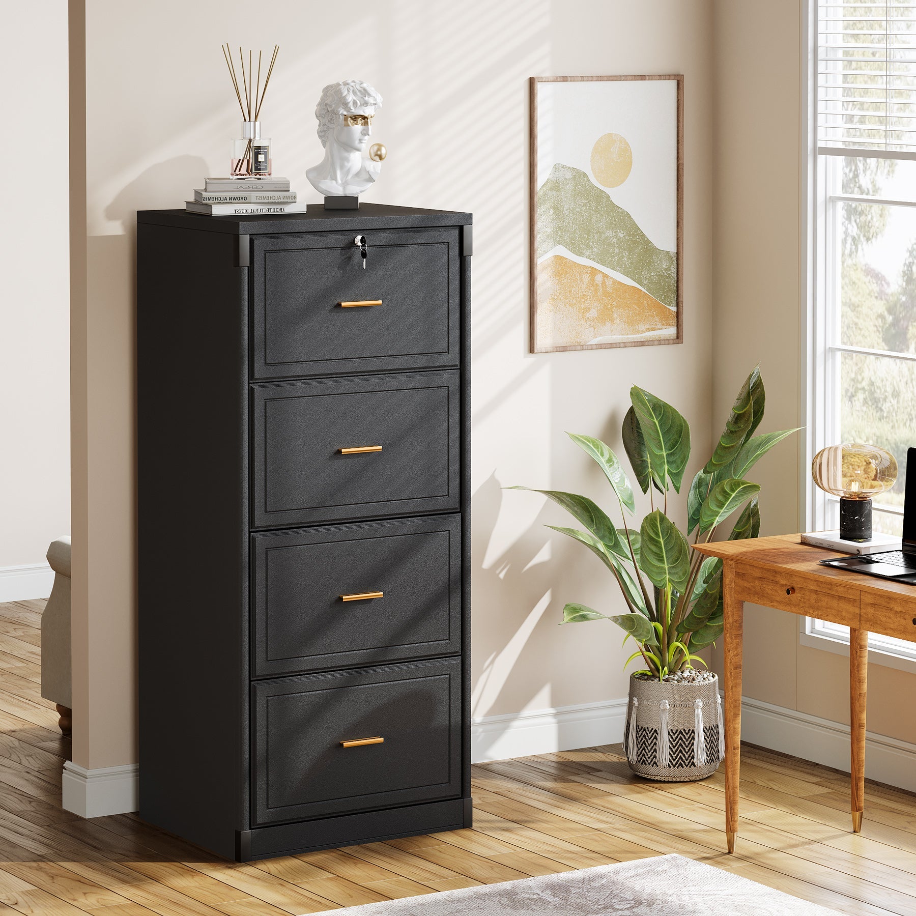 51 File Cabinet - 4-Drawer Vertical Filing Cabinet for Office & Home Organization | Heavy-Duty Storage for Documents, Folders & Supplies