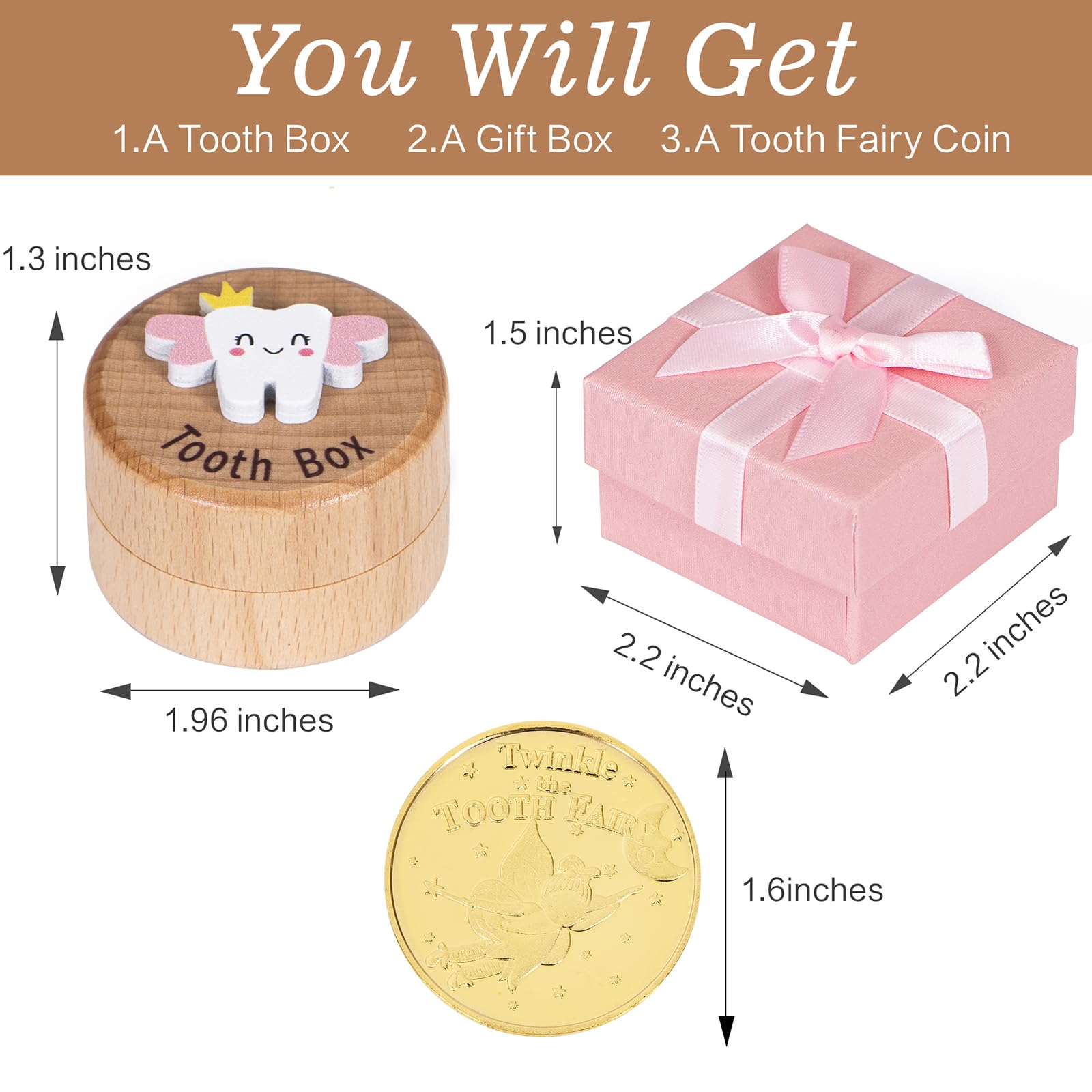 Tooth Fairy Keepsake Box for Baby Teeth - Memory Box with Tooth Fairy Coin & Gift Box, Perfect for First Tooth & Baby Gifts (Box-2) - Ideal for Tooth Fairy Visits & Childhood Milestones
