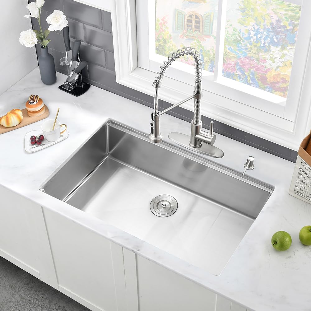 **VASOYO 27x19 Inch 16 Gauge Stainless Steel Undermount Kitchen Sink Workstation with Cutting Board – Deep Single Bowl for Food Prep & Dishwashing**    *(Perfect for meal preparation, washing dishes, and organizing kitchen tasks in modern homes or restaurants.)*