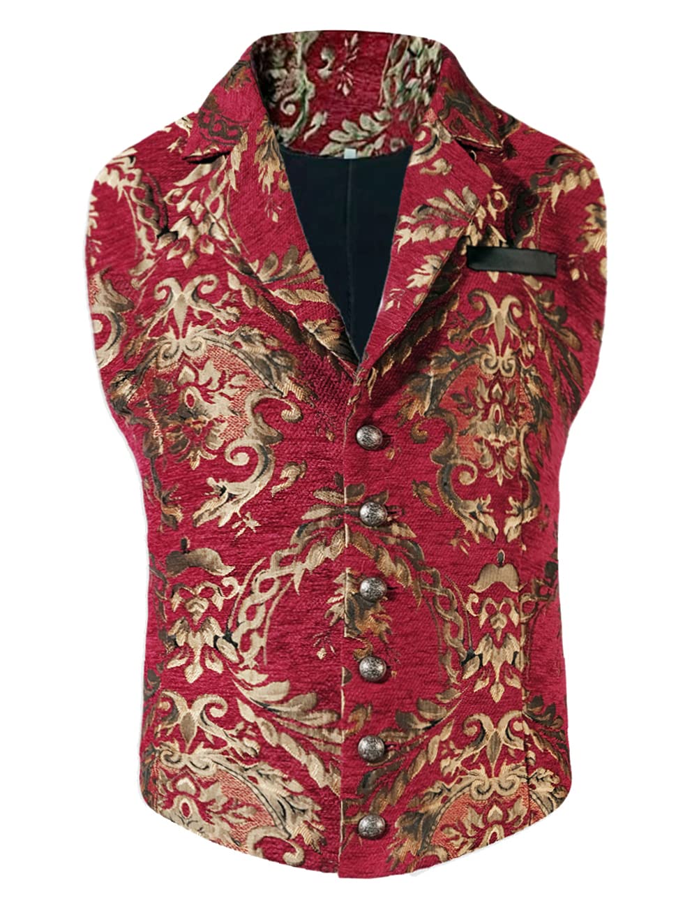 Men's Steampunk Gothic Waistcoat Vest - Victorian Jacquard Corset Costume for Cosplay, Halloween & Masquerade Parties | Gothic Formal Suit Jacket for LARP, Theater & Historical Reenactment