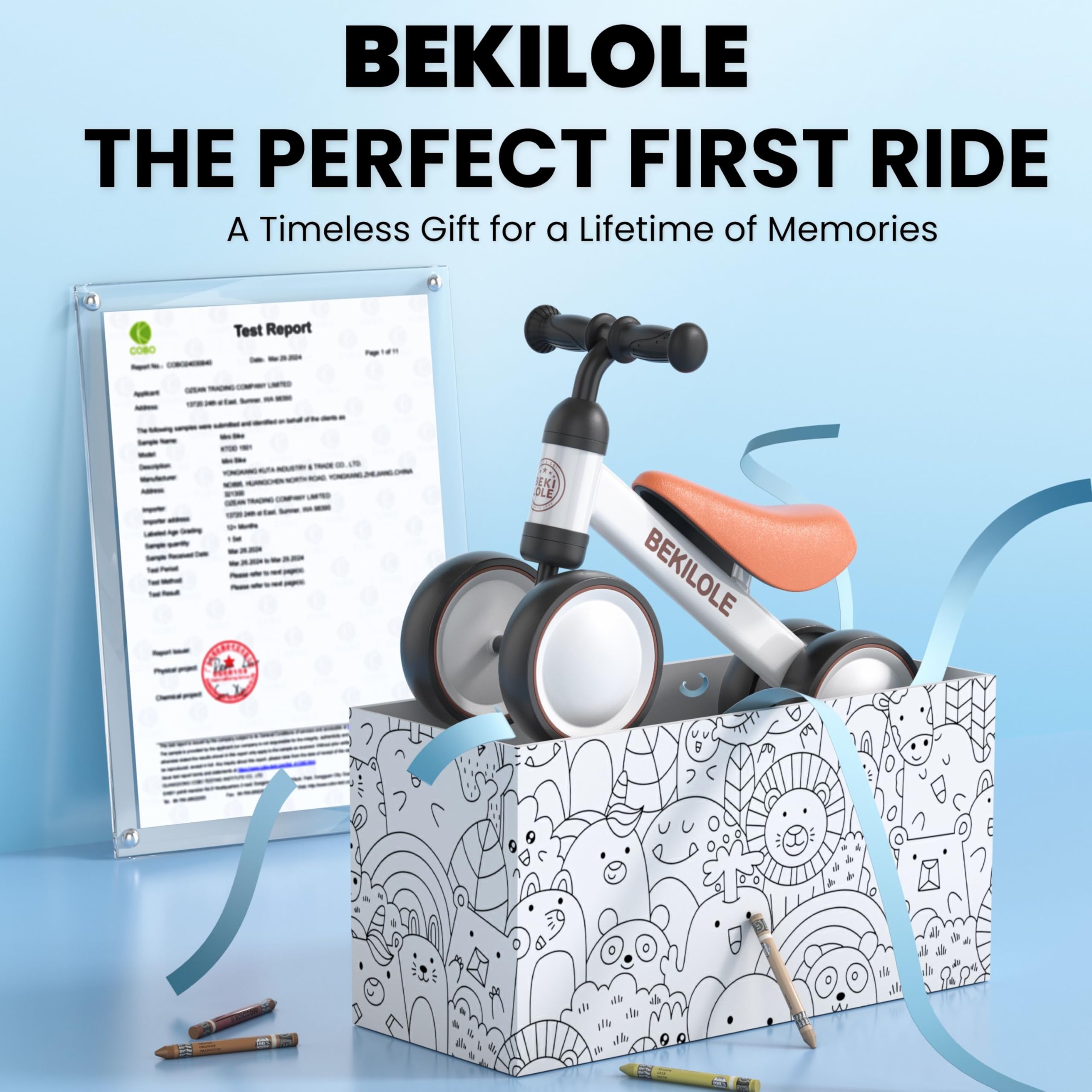 Bekilole Upgraded Pink Baby Balance Bike for 1-3 Year Old Girls | Toddler First Bike Toy for 12-36 Months | Birthday Gift for 1 Year Old Girls | Perfect for Indoor Play, Outdoor Learning & Early Riding Skills Development