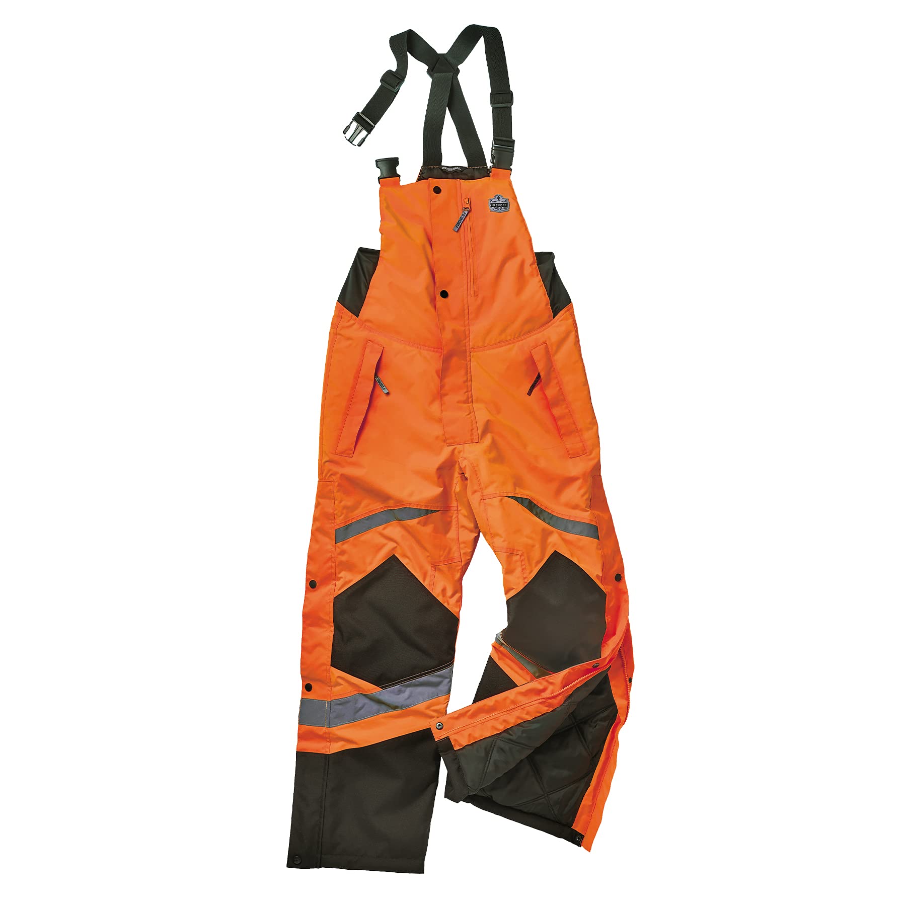 Ergodyne GloWear 8928 High Visibility Insulated Thermal Bib Overalls - Weather-Resistant Workwear for Cold Outdoor Jobs & Construction Safety