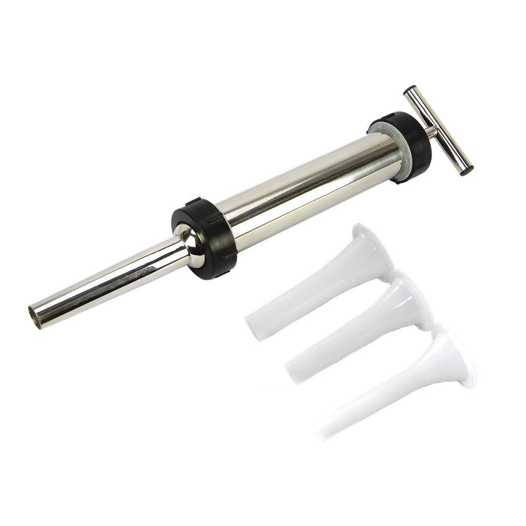 **Manual Sausage Maker & Meat Stuffer with Filling Tubes - Hand Operated Sausage Filler Funnel Tool for Home Kitchen, BBQ, Camping & DIY Sausage Making**