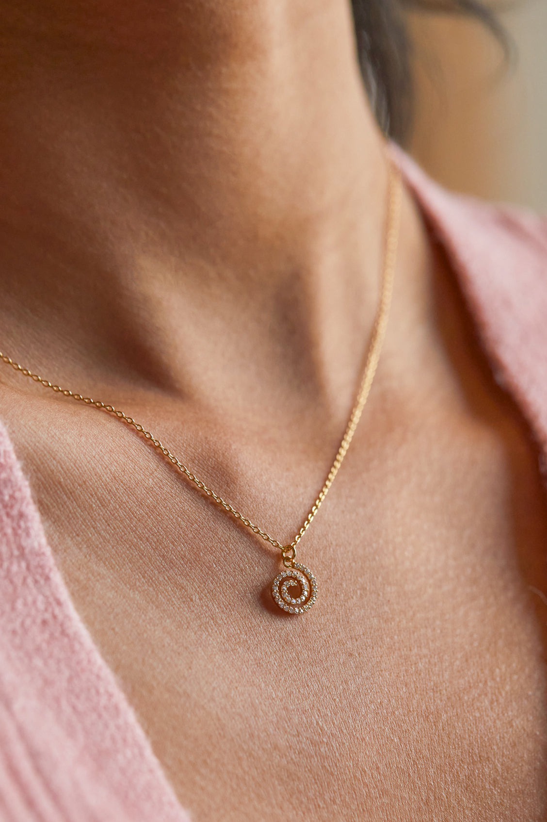 CZ Swirl Pendant Necklace - Elegant Cubic Zirconia Jewelry for Women | Perfect for Parties, Weddings & Everyday Wear