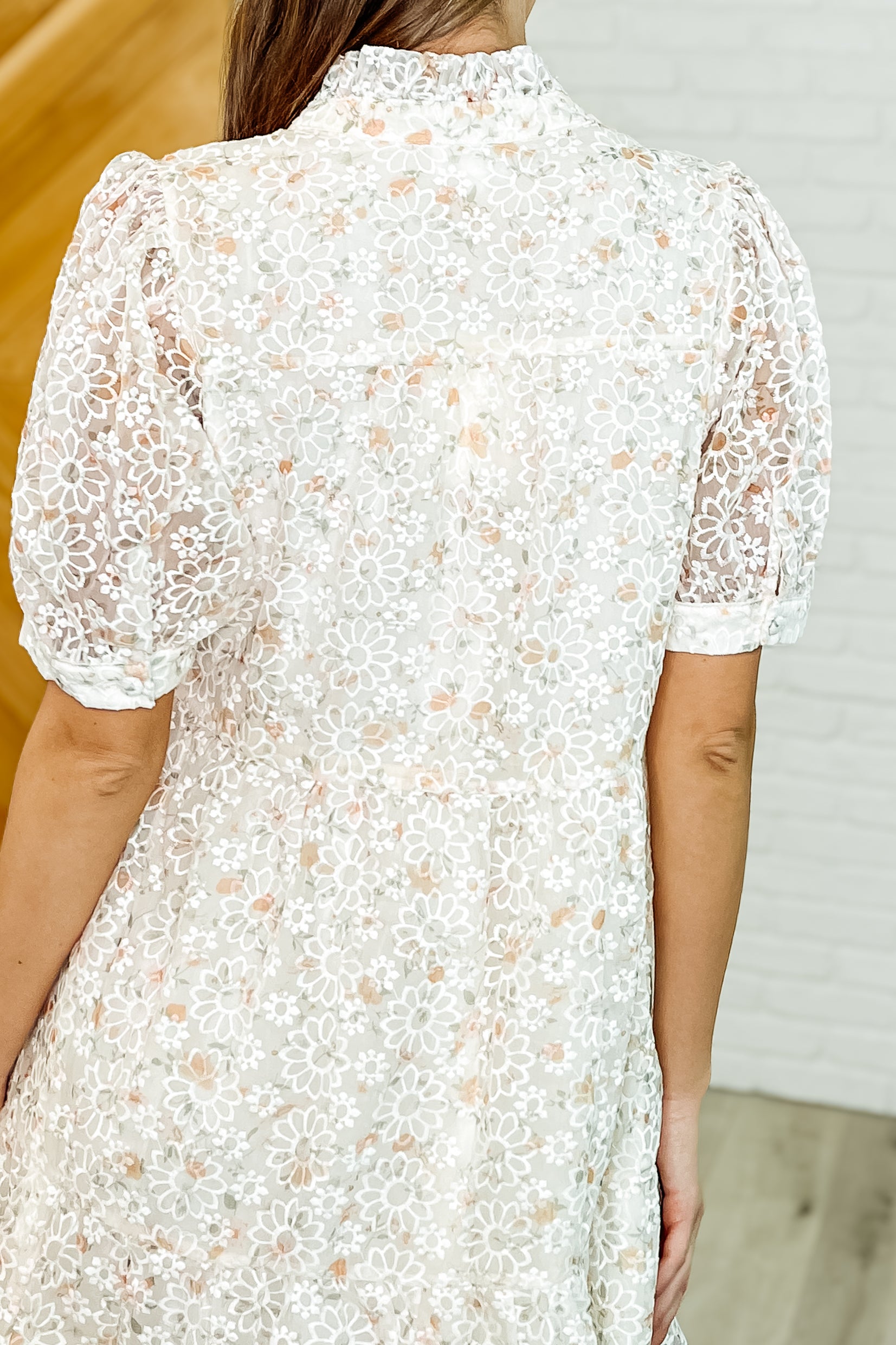Elegant Ivory Multi High Neck Lace Party Dress for Women - Perfect for Evening Events, Weddings & Special Occasions