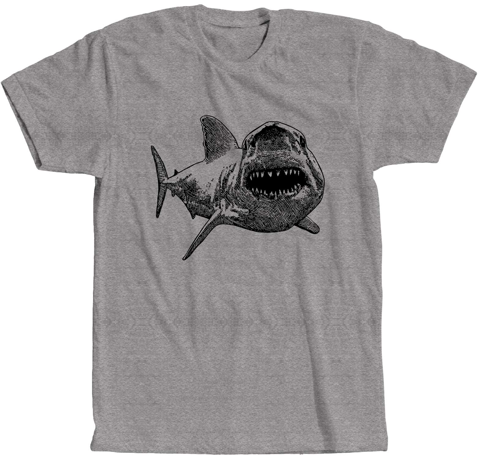 Great White Shark Attack T-Shirt with Teeth Jaw Design - Unisex Men & Women's Graphic Tee for Beach, Surfing, and Shark Week Events
