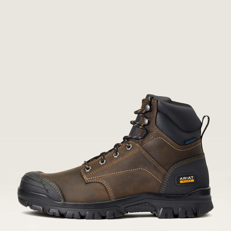Treadfast 6 Waterproof Work Boots for Men - Steel Toe Safety Shoes, Slip Resistant & Comfortable for Construction, Hiking, and Outdoor Work