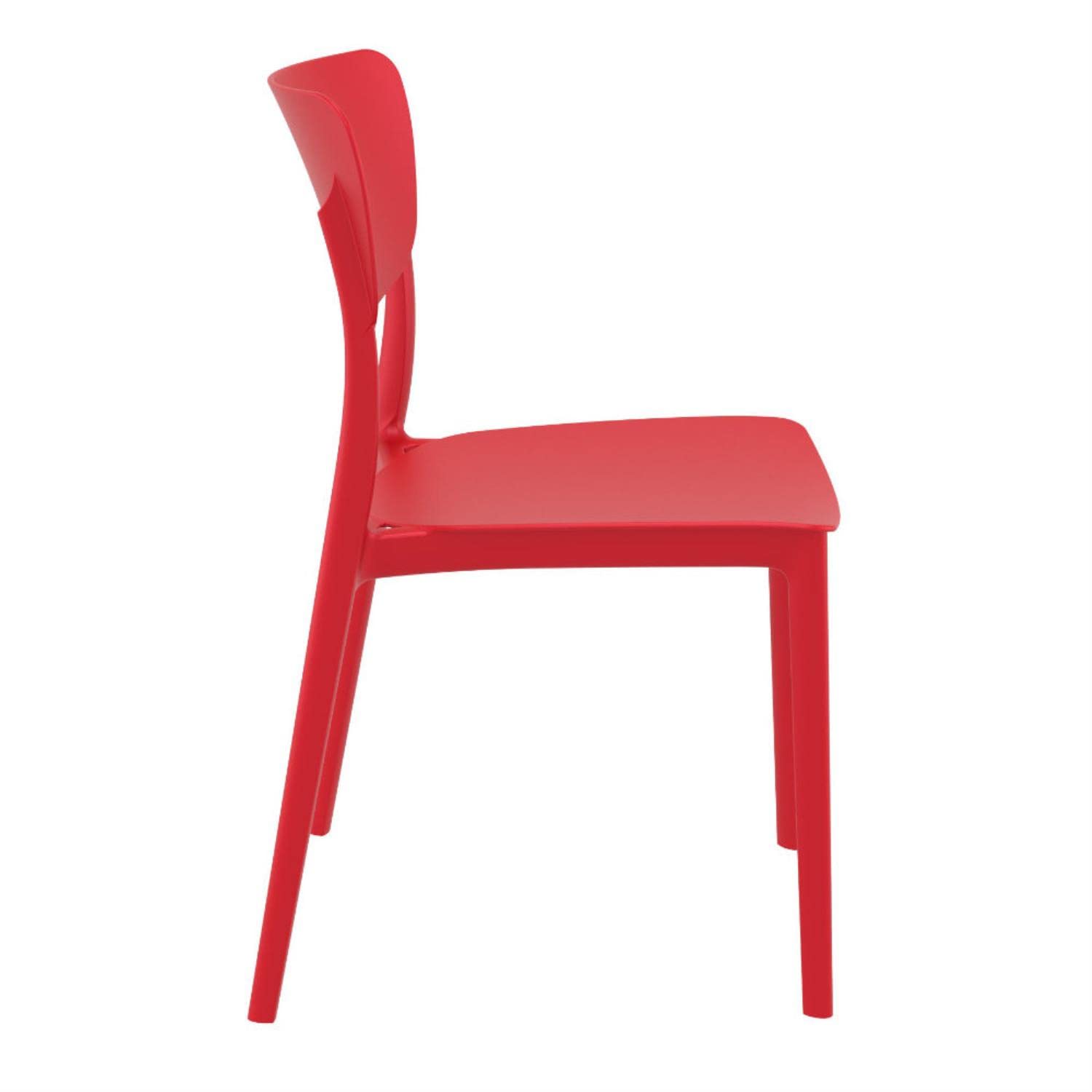 Monna Outdoor Dining Chairs Set of 2 - Weather-Resistant Red Patio Furniture for Garden, Deck, Poolside & Backyard (ISP127-RED)