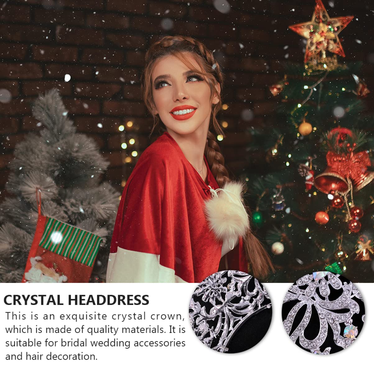 FRCOLOR Large Crystal Pearl Bridal Tiara - Baroque Rhinestone Wedding Headpiece with Sparkly Pearls for Bride, Alloy Hair Accessories | Perfect for Weddings, Prom, Pageants & Special Occasions