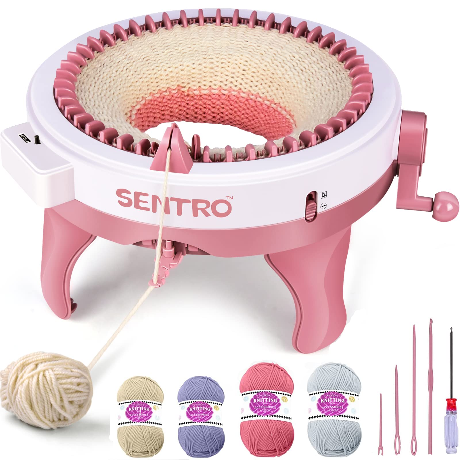 48 Needles Knitting Machine DIY Kit with Row Counter - Hat & Scarf Loom for Adults & Kids - 2 Weaving Methods for Gloves & Winter Accessories - Perfect Christmas Gift for Handmade Craft Lovers