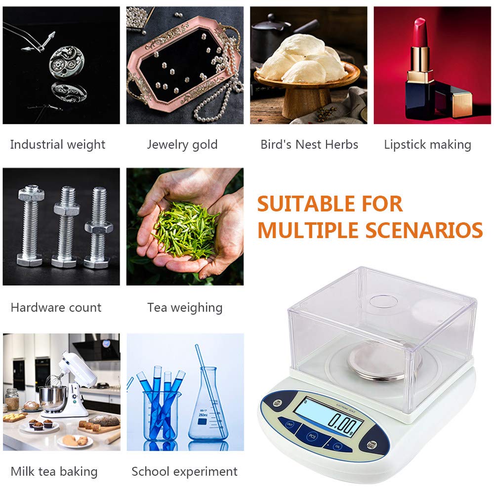 High Precision Digital Analytical Balance 3000g x 0.01g - Lab Scale with .01 Gram Accuracy for Jewelry, Gold, Kitchen & Scientific Use - Perfect for Weighing Precious Metals, Ingredients & Laboratory Samples