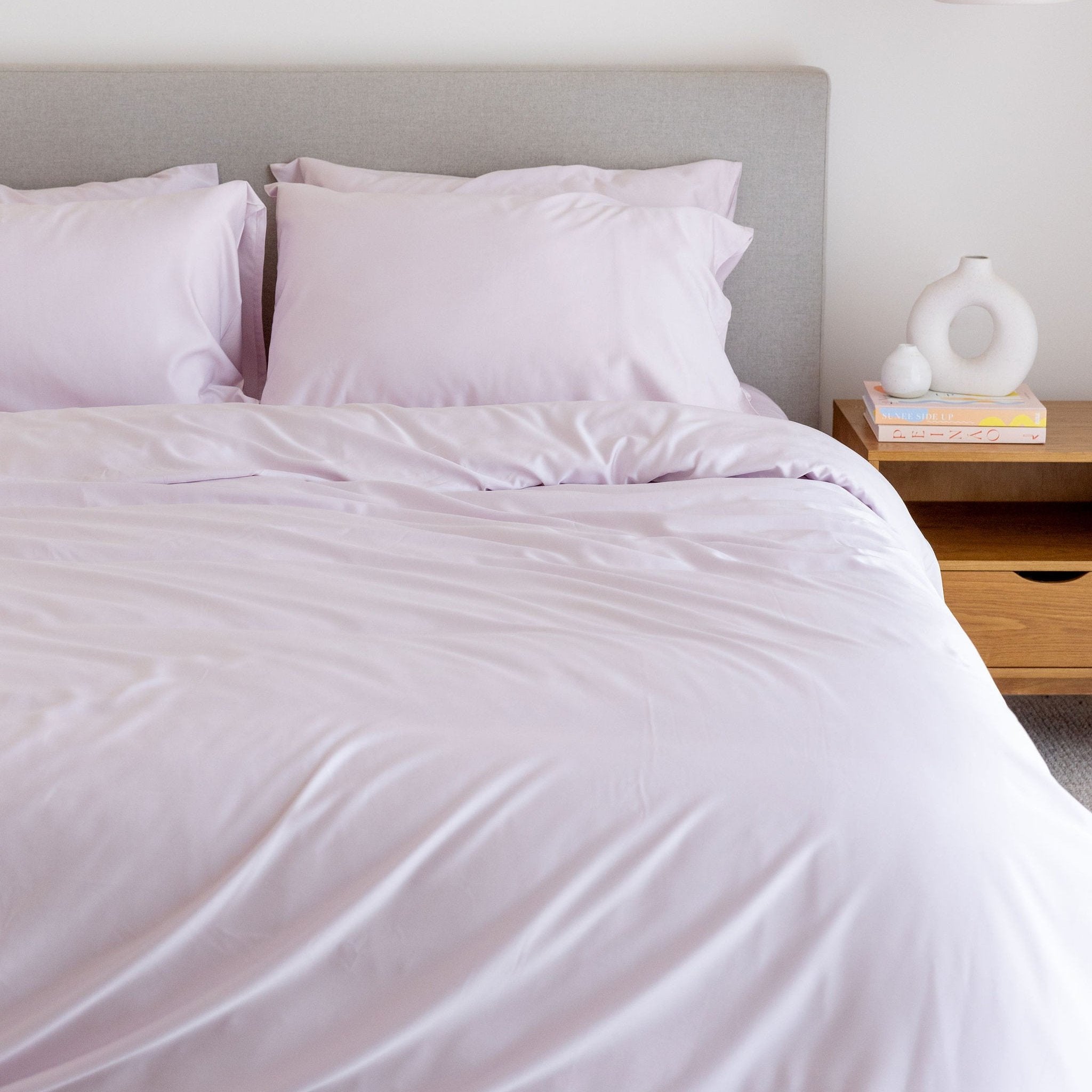 Luxury Bamboo Quilt Cover Set - Soft & Breathable Lilac Purple Bedding - Perfect for Master Bedroom, Guest Room & Cozy Home Decor