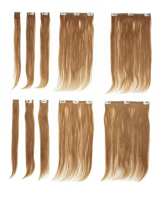 18-Inch Clip-In Human Hair Extensions (10-Piece Set) - Natural Look for Daily Wear, Parties & Special Occasions