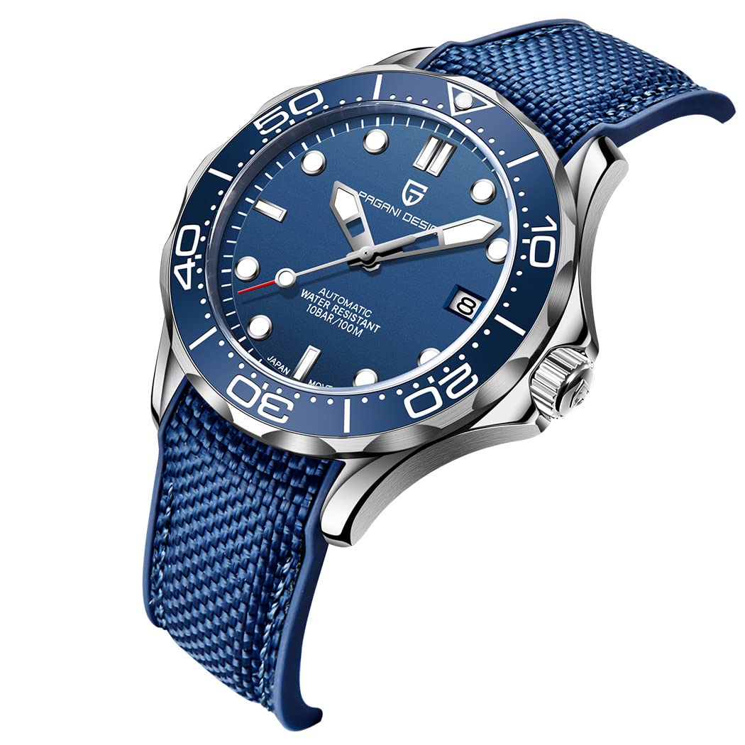 Pagani Design Men's Automatic Dive Watch - Japanese NH35 Movement, Sapphire Crystal, Date Display, Luminous Hands - Perfect for Business, Casual & Water Sports (Model PD-1667)