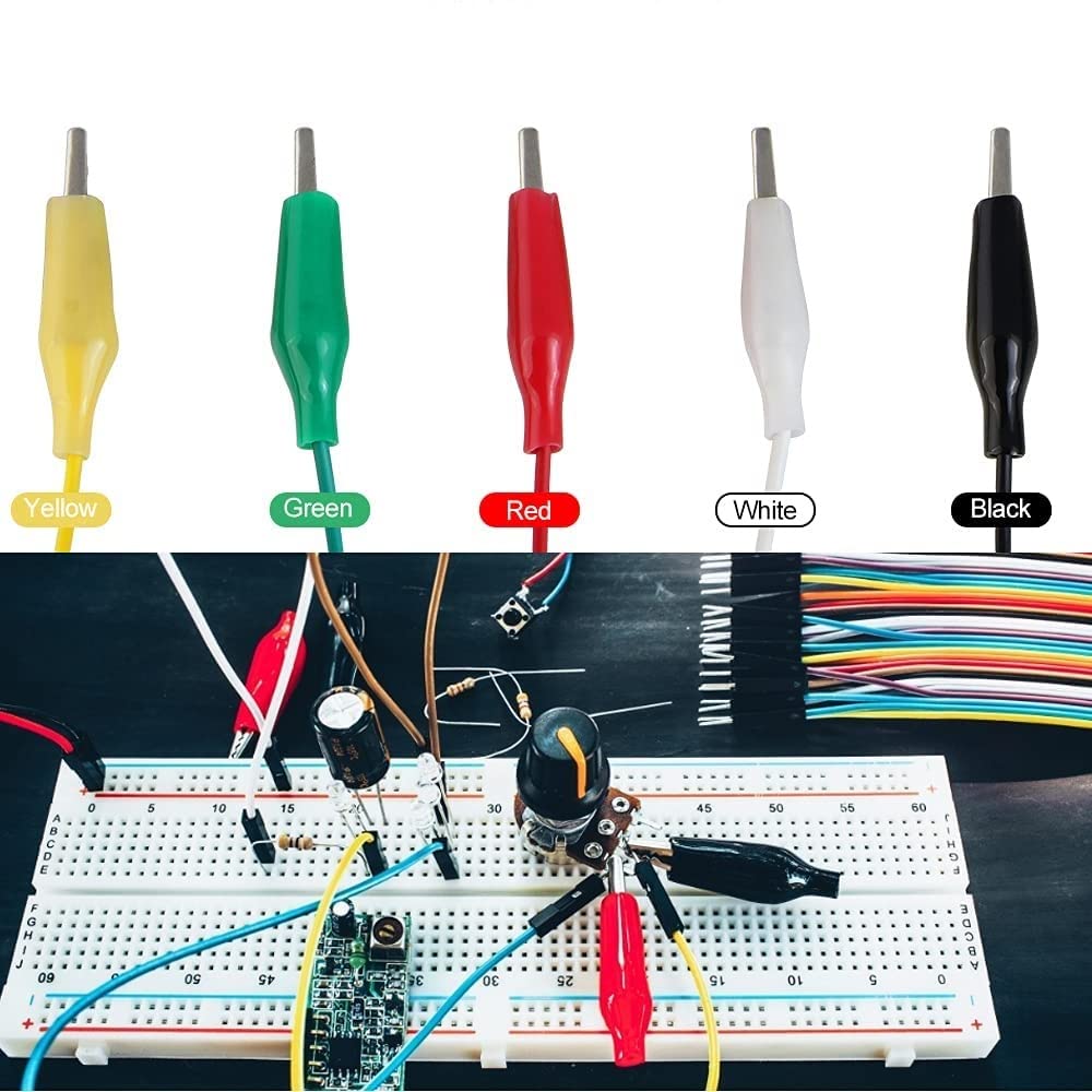 5A Alligator Clips - 10Pcs Insulated Test Clamps for Electrical Work & DIY Projects