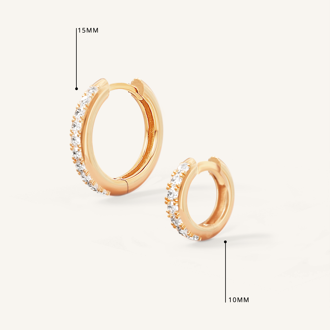 Radiant Crystal Hoop Earrings for Women - Sparkling Cubic Zirconia Studs | Perfect for Parties, Weddings & Everyday Elegance