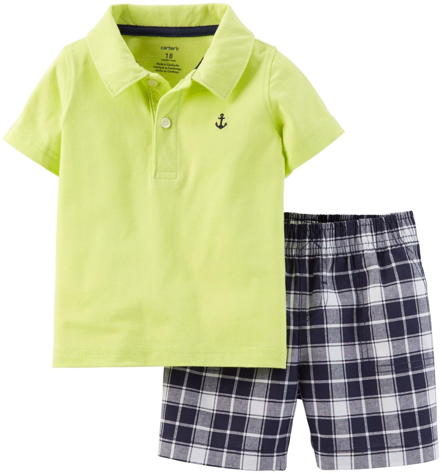 Carters Baby Boys Short Set - Soft Cotton 2-Piece Outfit for Newborns & Toddlers | Perfect for Summer Playdates & Outdoor Adventures