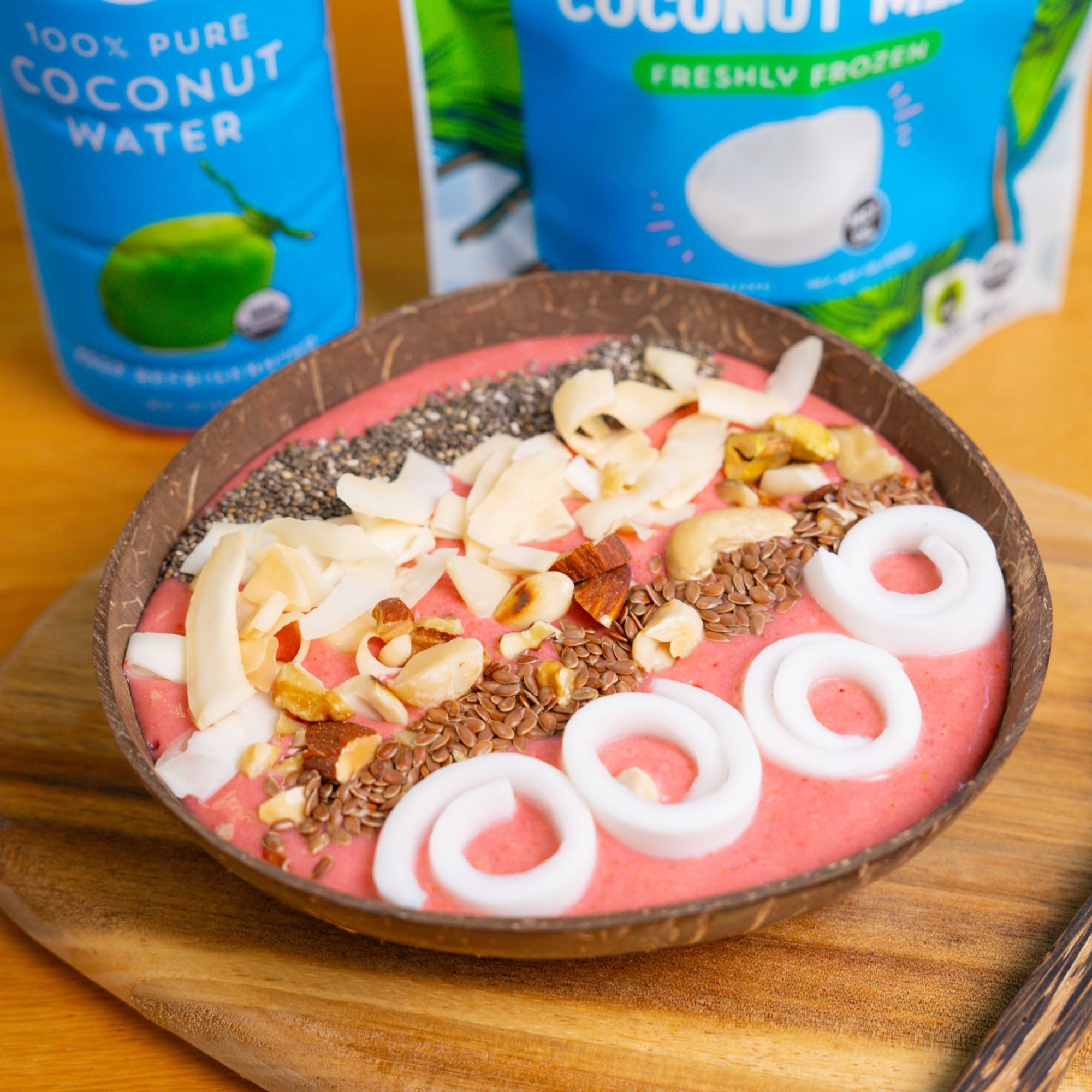 Organic Frozen Young Thai Coconut Water - 100% Pure, Vegan, Non-GMO, Gluten-Free | Case of 6 x 16oz Bottles | Perfect for Hydration, Smoothies & Post-Workout Recovery