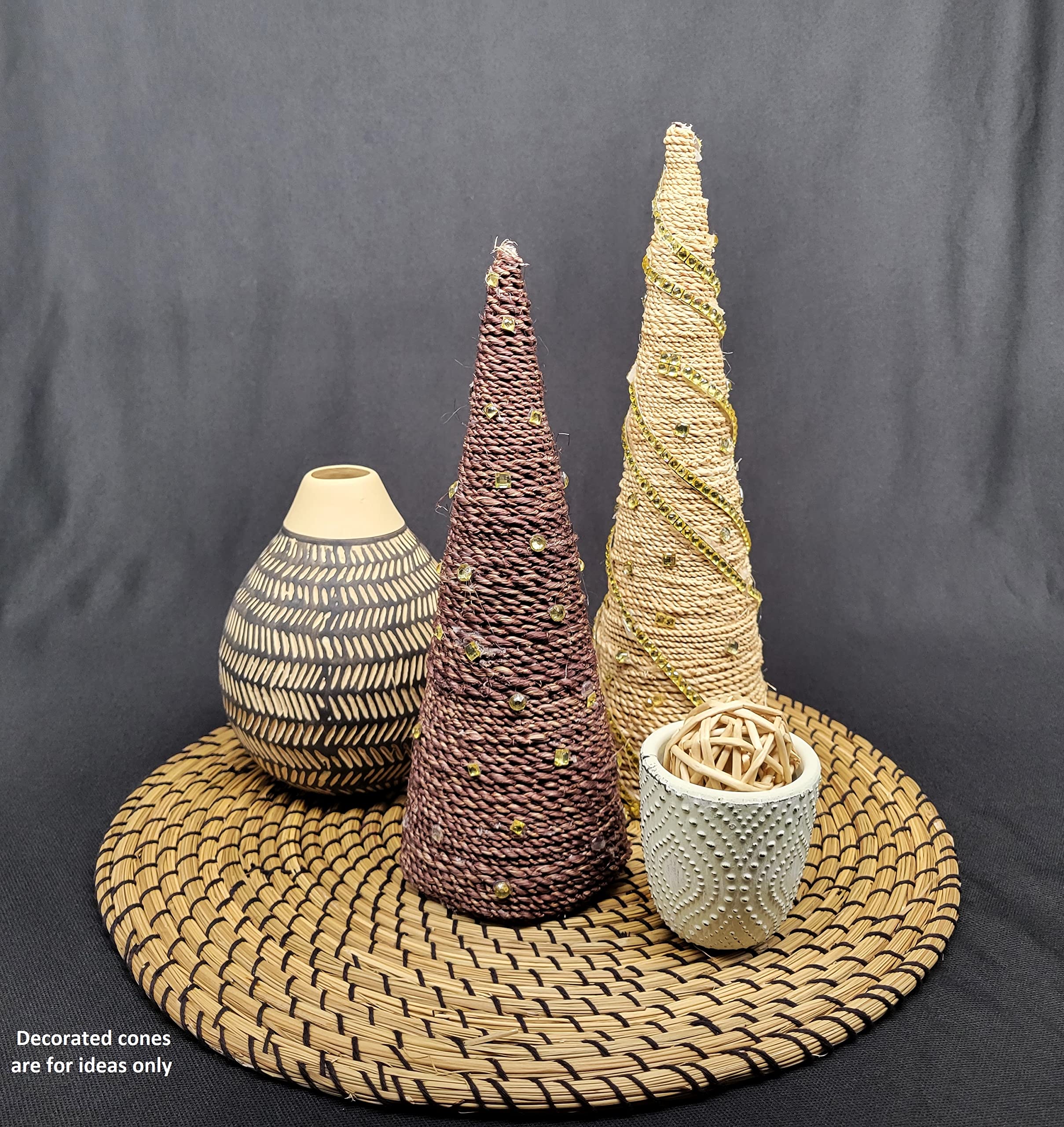AllStellar Paper Mache Cones Variety Pack (Set of 4) - 17.87x5, 13.75x5, 10.63x4, 7x3 inches - Open Bottom DIY Craft Supplies for Art Projects, Home Decor, Party Decorations - Perfect for Christmas, Halloween, Wedding & School Crafts