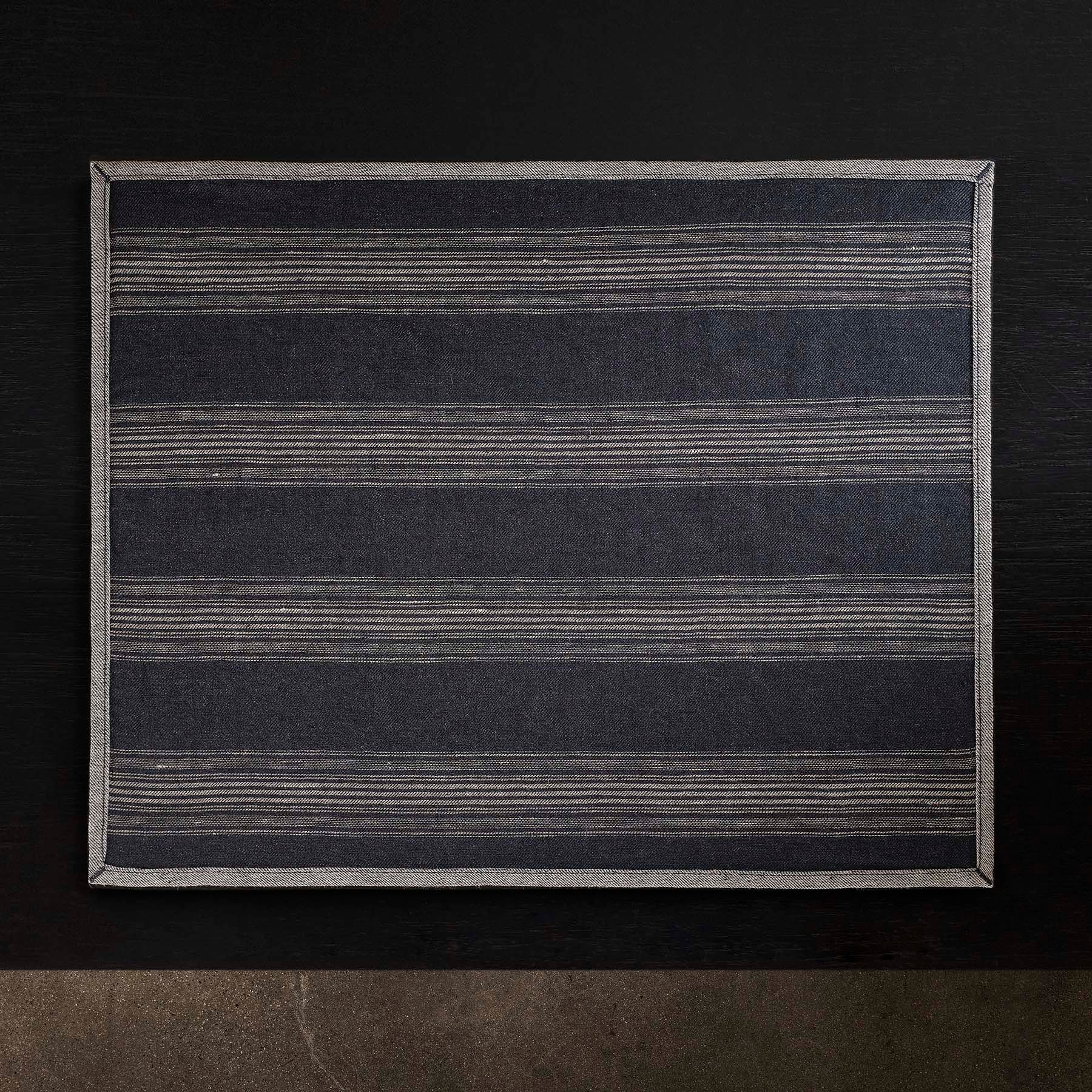 Navy Stripe Cotton Table Placemat Set of 4 - Waterproof & Heat Resistant Dining Mats for Everyday Use, Parties, and Home Decor