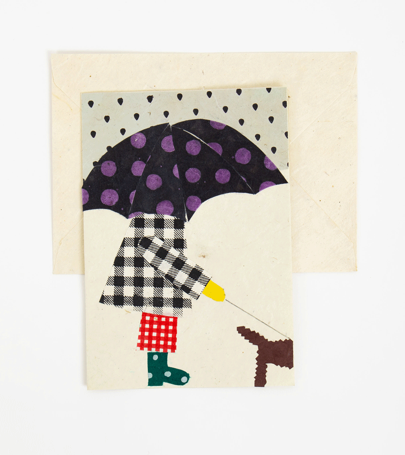 AfroArt Umbrella Card - Unique Handmade Greeting Card for Birthdays, Anniversaries & Special Occasions | Perfect Gift for Art Lovers & Collectors