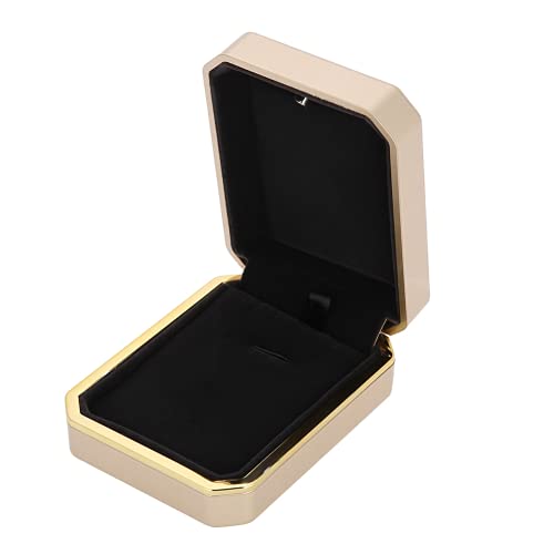 Cosiki LED Light Up Ring Box - Luxury Wedding Proposal Jewelry Box with Gold Pendant for Engagement, Anniversary & Special Occasions | Perfect Gift for Brides, Couples & Romantic Moments