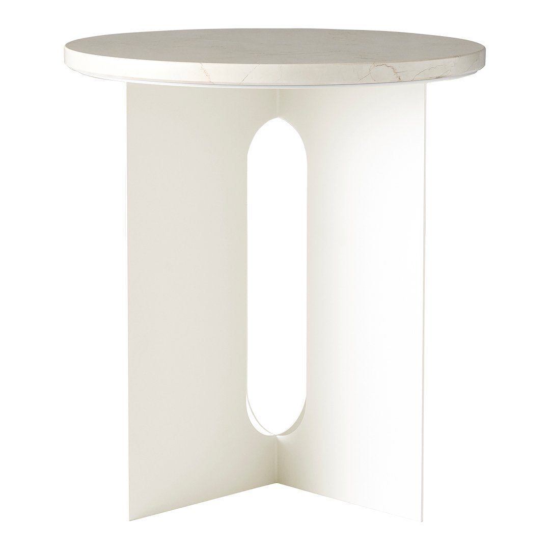 Modern Androgyne Side Table - Minimalist Nightstand, Bedside Table for Bedroom, Living Room & Office - Stylish End Table with Storage Shelf
