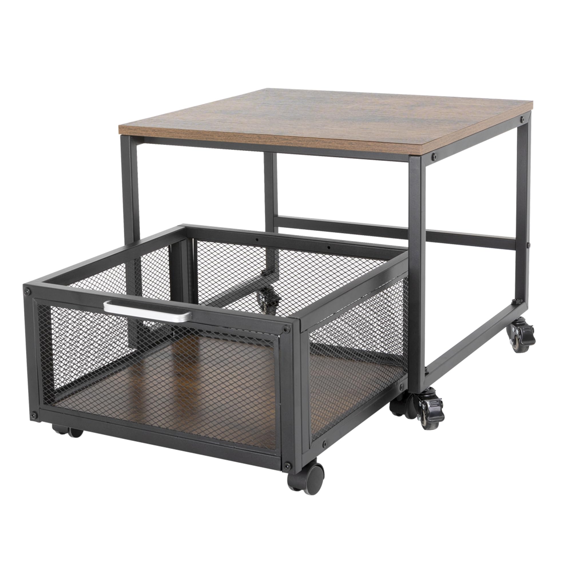 Portable Mini Fridge Stand with Storage Basket & Wheels - Rolling Refrigerator Stand for Kitchen, Dorm, Apartment, Office, Bedroom | Space-Saving Organizer for Beverages, Snacks & Cosmetics