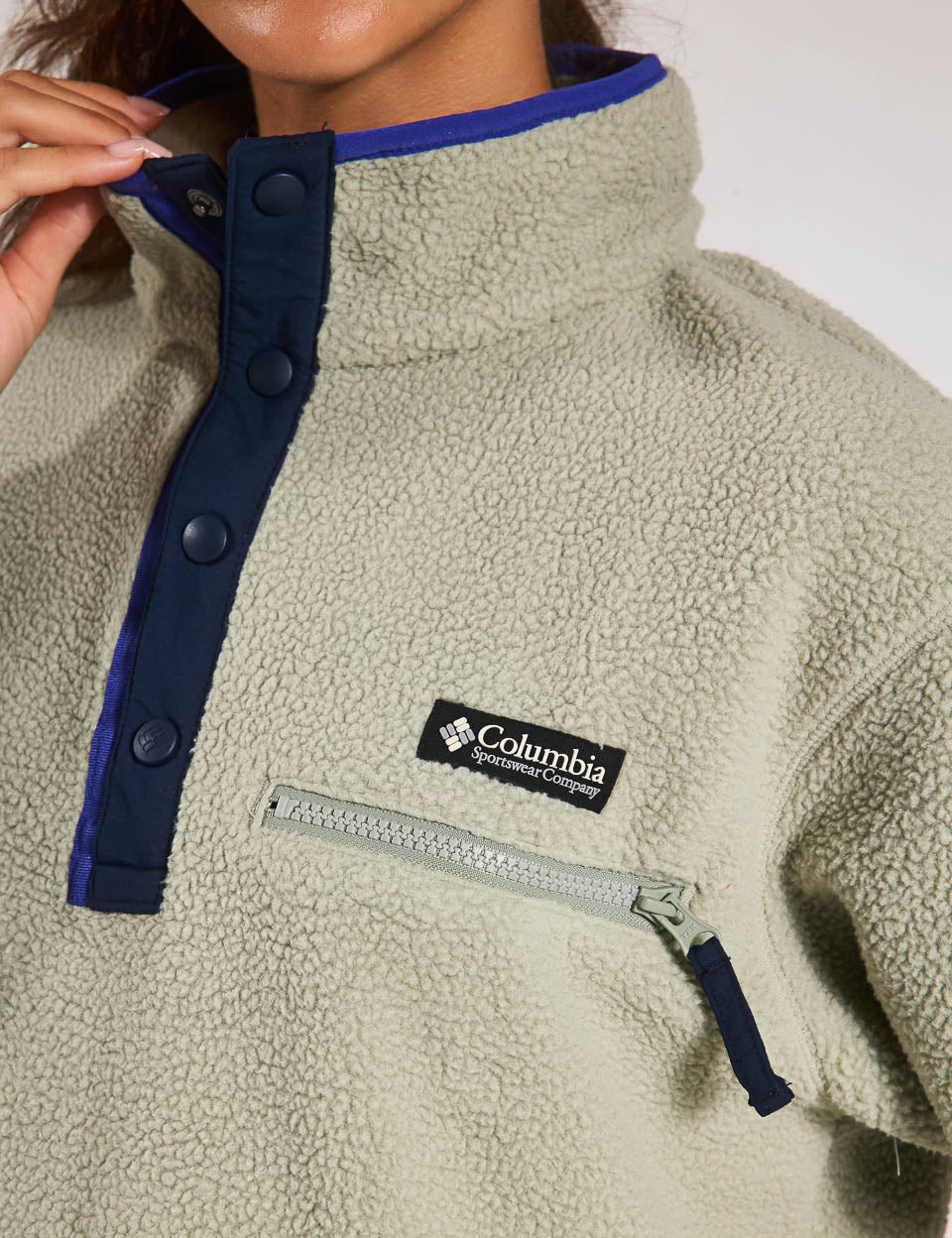 Helvetia II Cropped Sherpa Half Snap Fleece Jacket - Women's Warm Winter Outerwear for Hiking, Camping & Outdoor Adventures