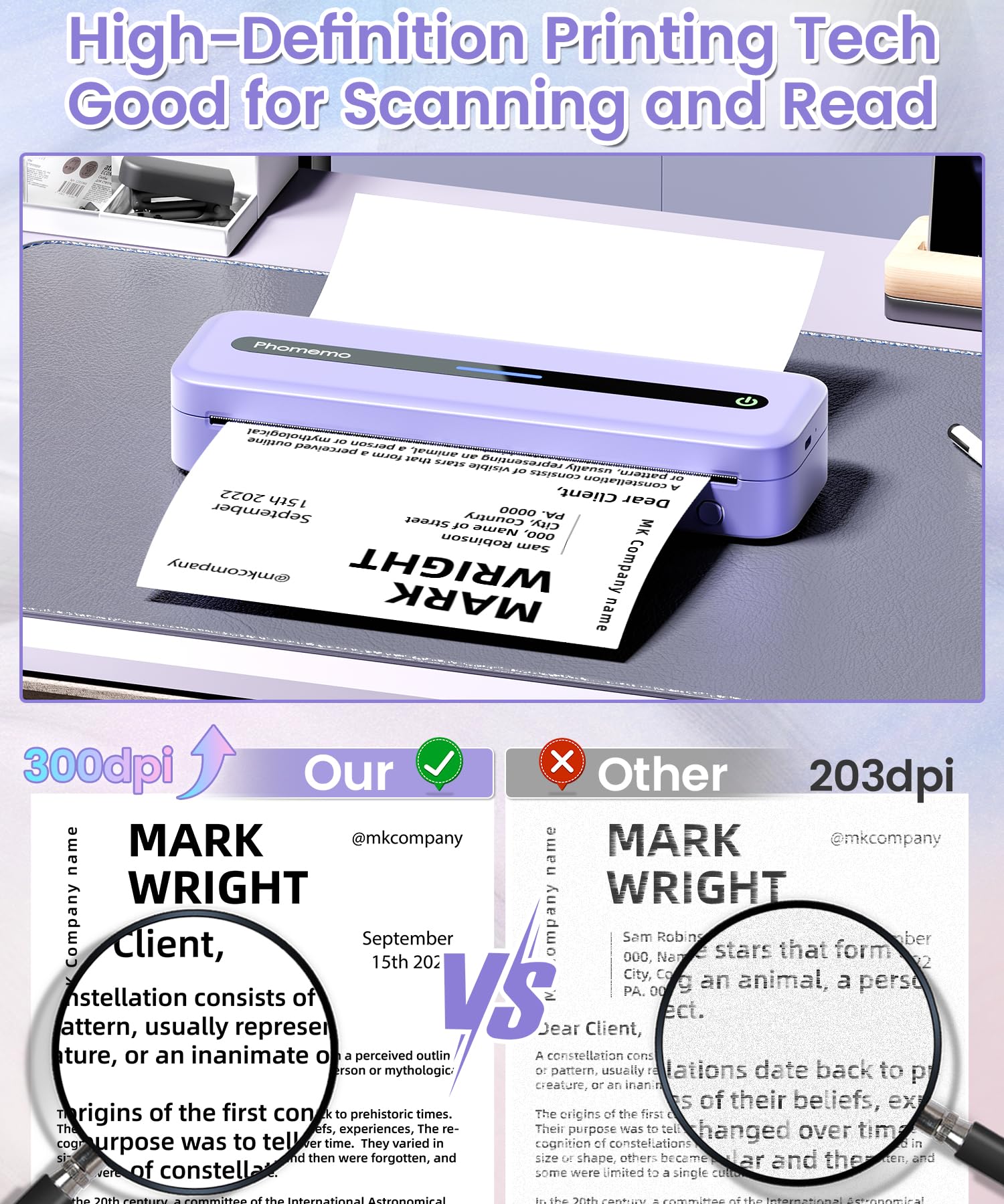 Phomemo M832 Bluetooth Thermal Portable Printer - Wireless Inkless Printer for Travel, Home, Office & School - Compatible with Smartphone & Laptop - Includes Carrying Case - Perfect for Printing Photos, Labels & Documents On-The-Go