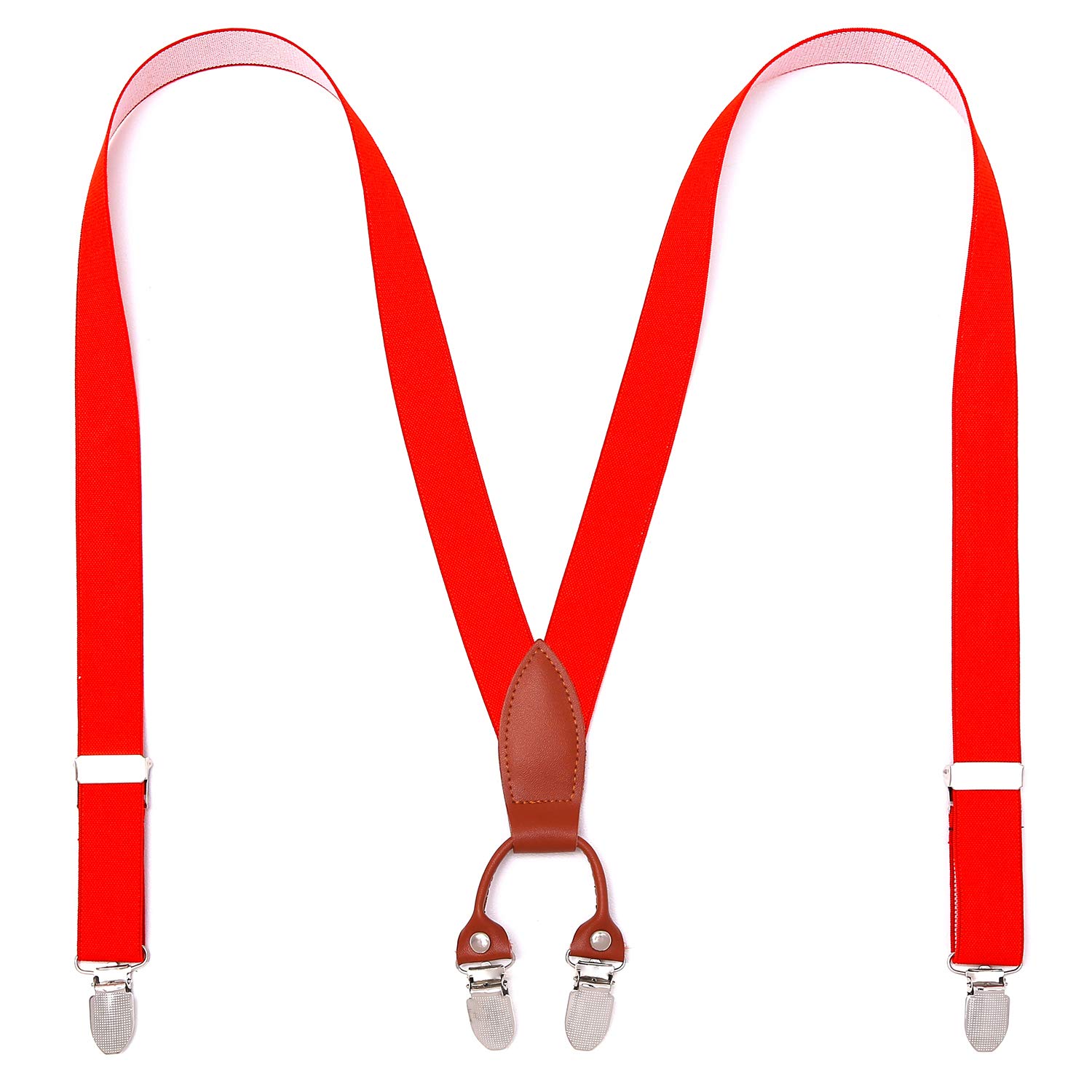 Adjustable Elastic Suspenders for Boys 5-13 Years - 4 Clip Y-Back Design with Metal Clips - Solid Color Kids Suspenders for School Uniforms, Formal Wear & Special Occasions