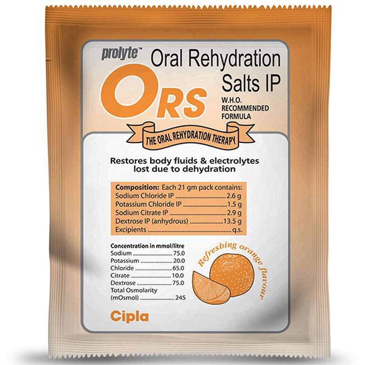 ORS Prolyte Orange Electrolyte Powder - 21g Sachet for Hydration & Energy Boost | Ideal for Sports, Travel & Dehydration Relief