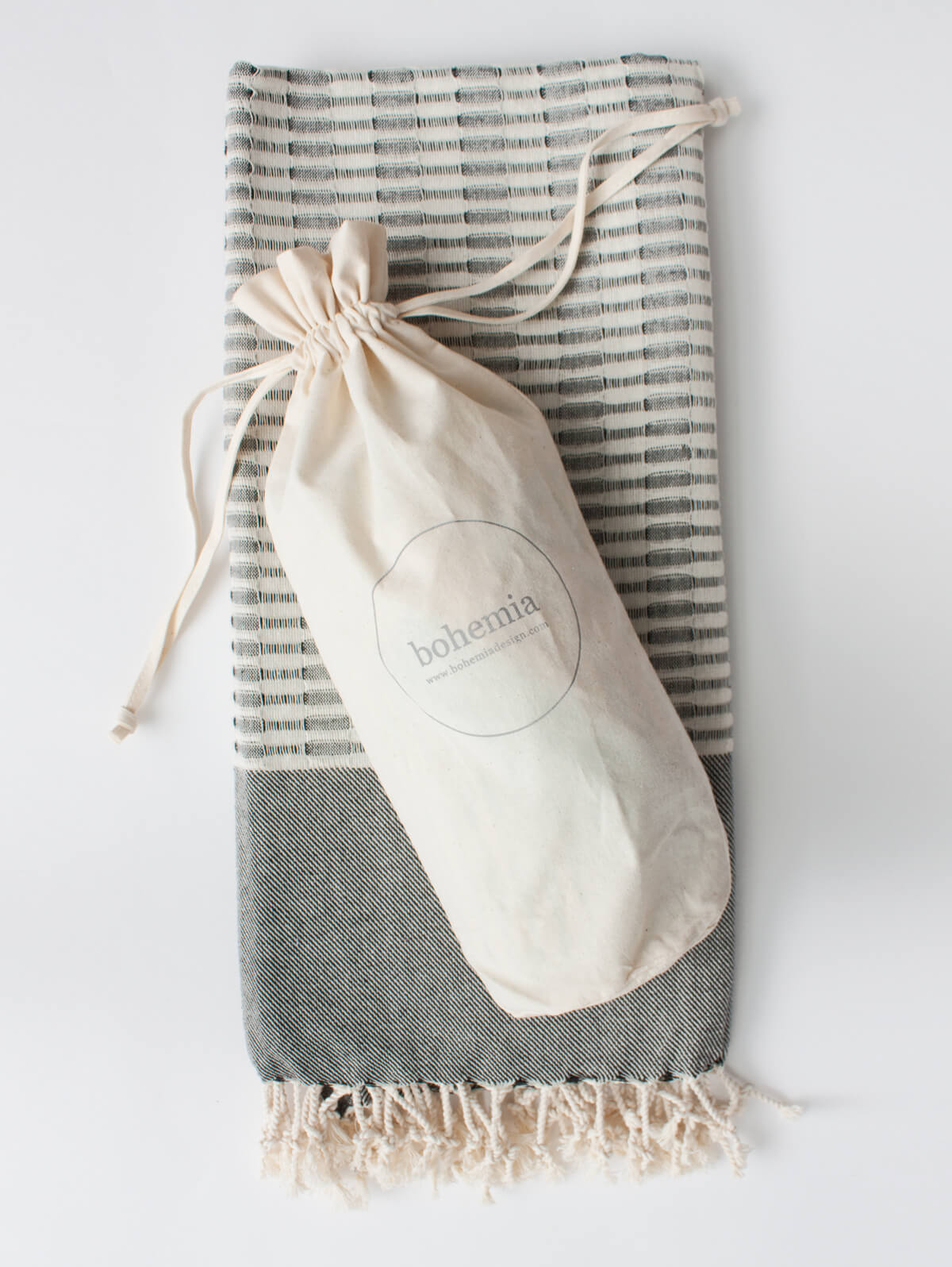 Premium Charcoal Miami Hammam Towel - Soft & Absorbent Turkish Bath Towel for Spa, Beach, Yoga & Travel