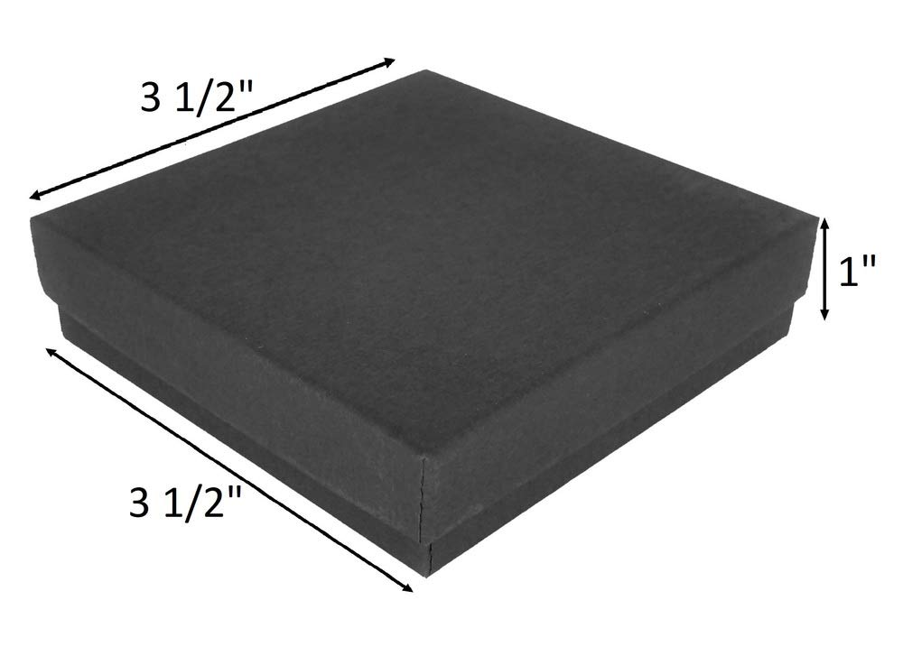 100 Black Matte Jewelry Boxes 3.5x3.5x0.88