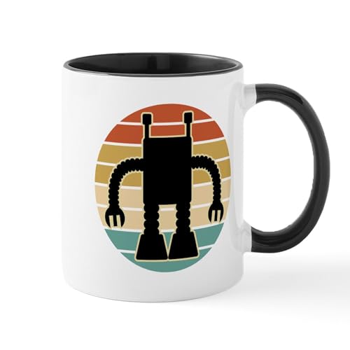 White/Black Inside - Robotics Vintage Robot Mugs