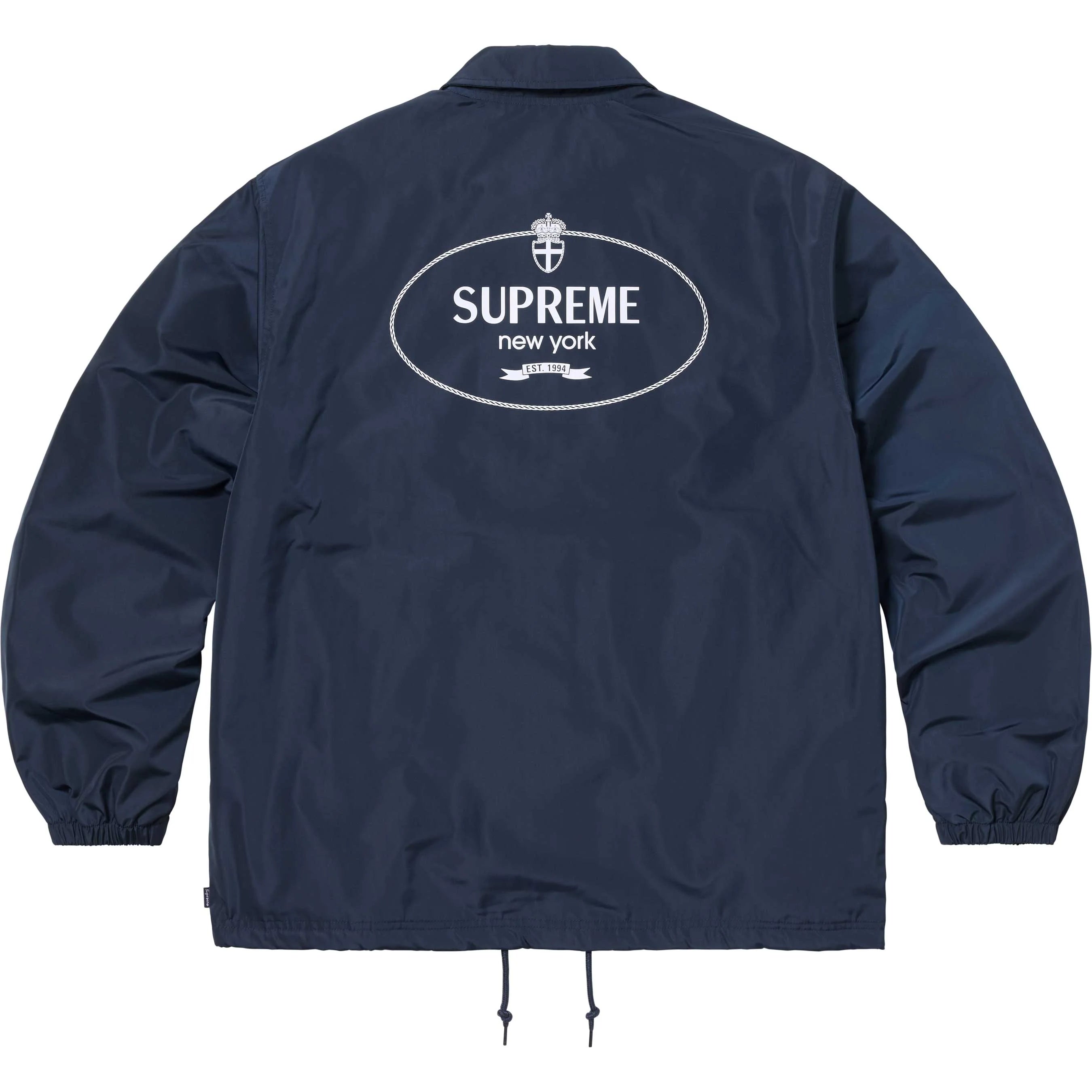 Supreme Crest Coaches Jacket - Navy Blue Lightweight Windbreaker for Men & Women - Perfect for Outdoor Sports, Casual Wear & Street Fashion